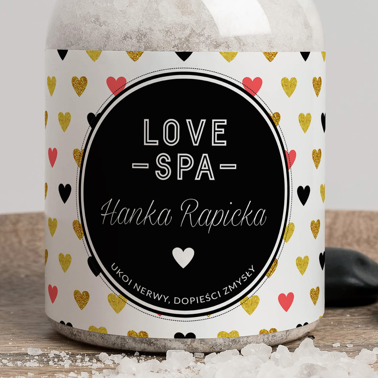 Sól do kąpieli z dedykowaną etykietą - prezent dla dziewczyny personalizowana sól domowe spa prezent