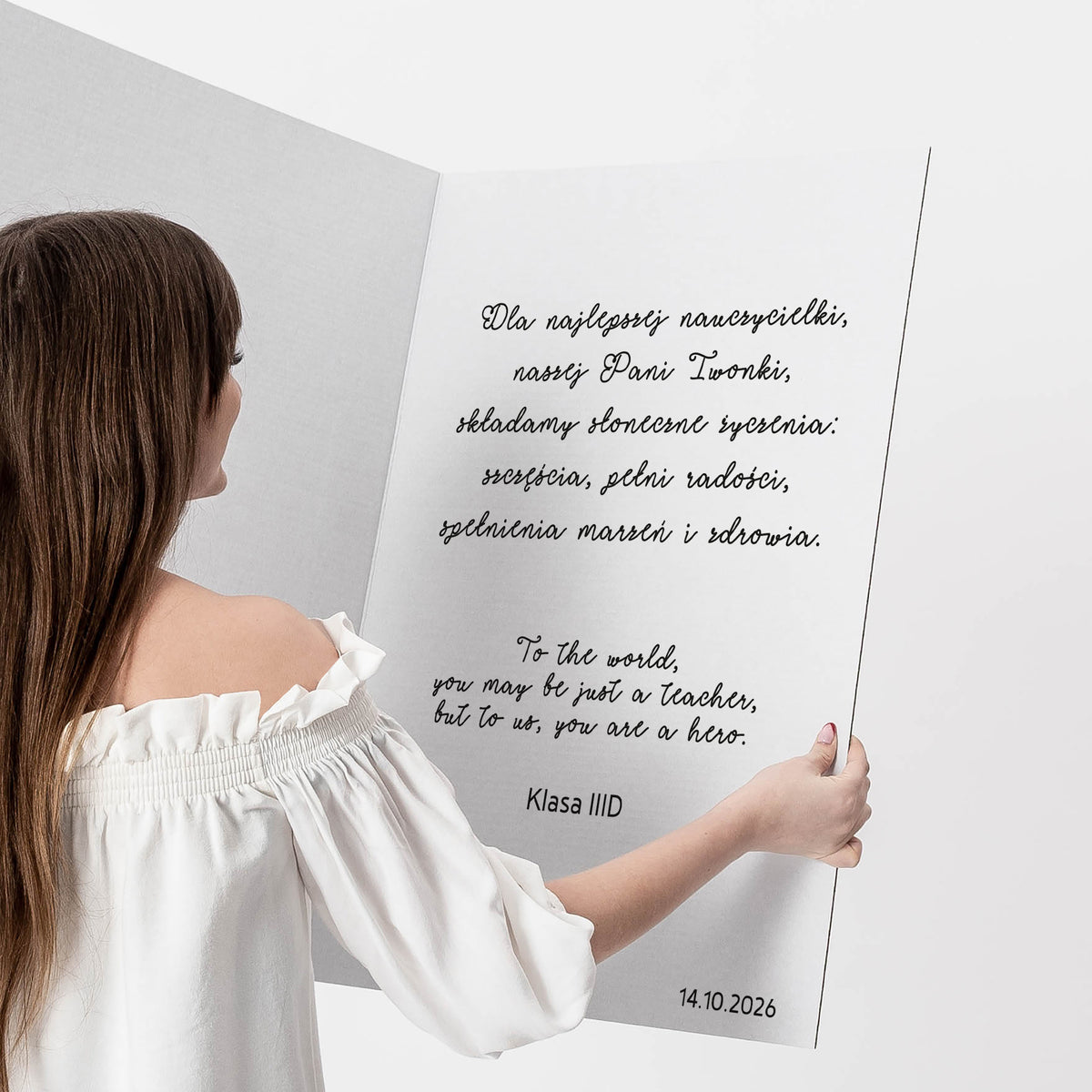 Duża kartka xxl na prezent dla nauczyciela angielskiego