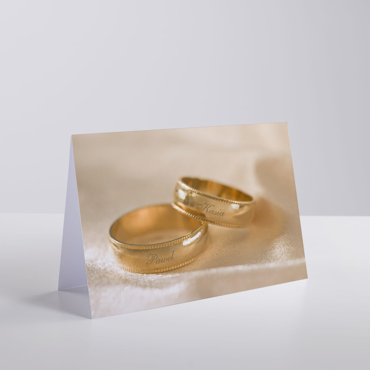 Kartka ślubna personalizowana - obrączki