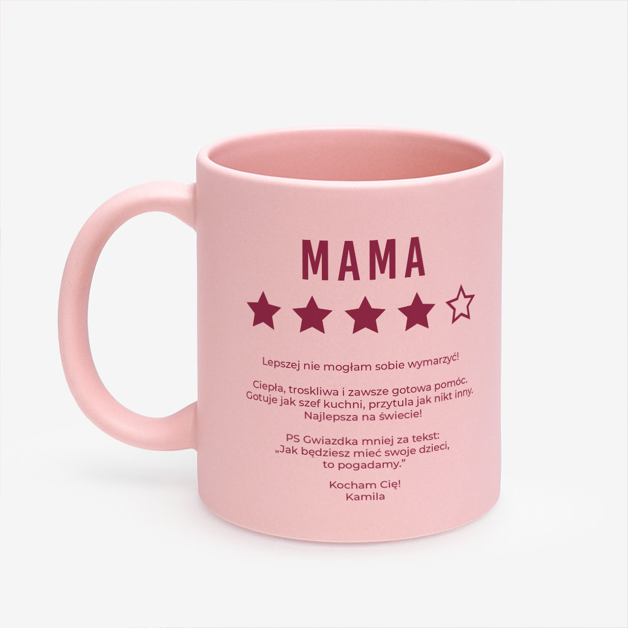 Różowy kubek dla mamy wyjątkowy prezent dla mamy na Dzień Mamy kubek personalizowany