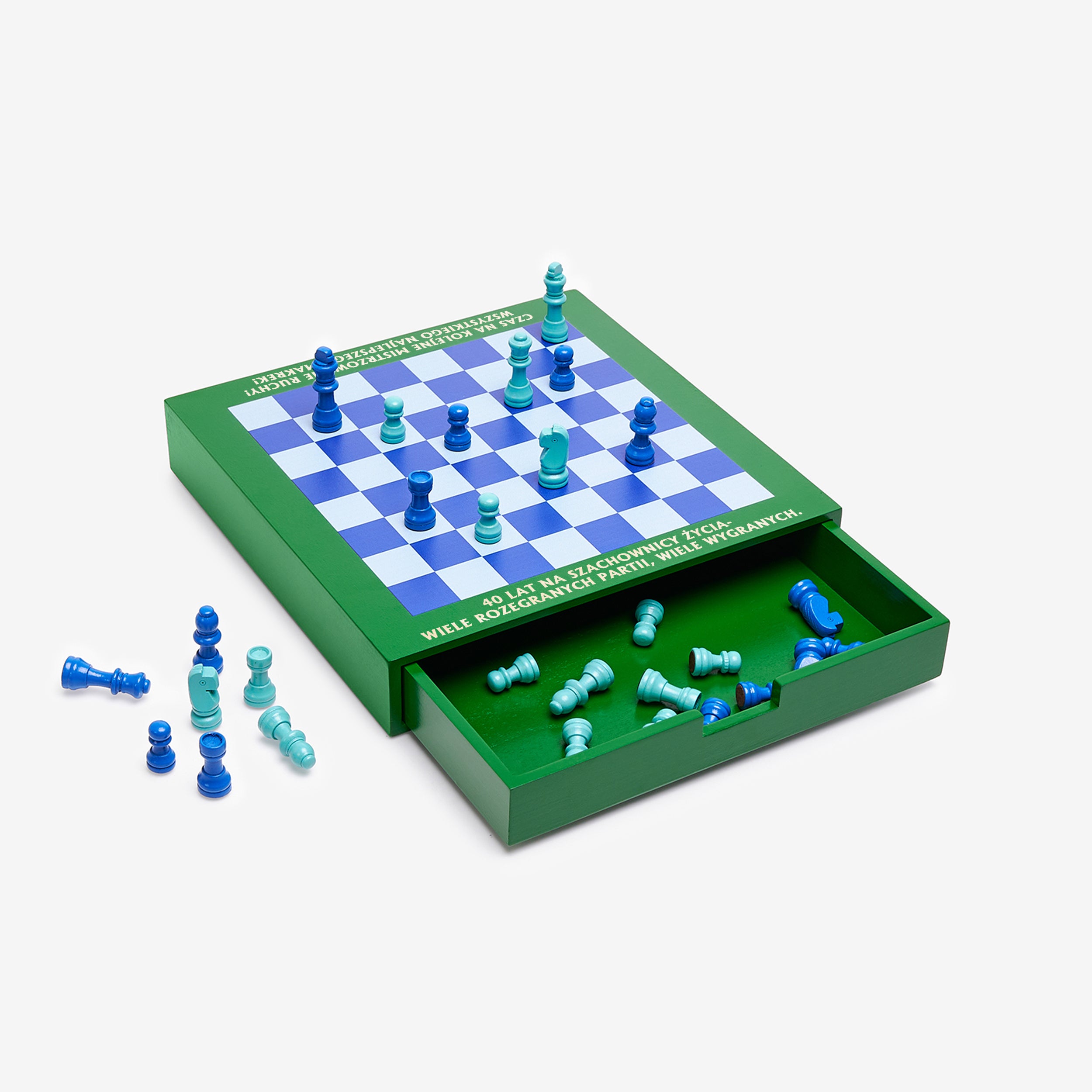 Kolorowe szachy drewniane - prezent urodzinowy prezent dla szachisty prezent dla mężczyzny