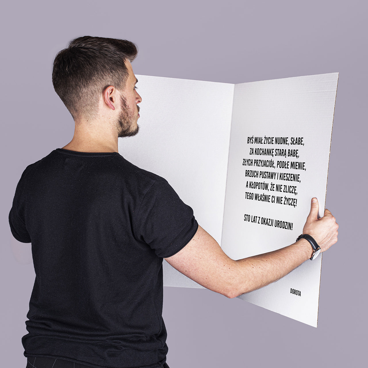 Śmieszna kartka urodzinowa XXL - Skazany - prezent na urodziny kartka na urodziny prezent dla niego