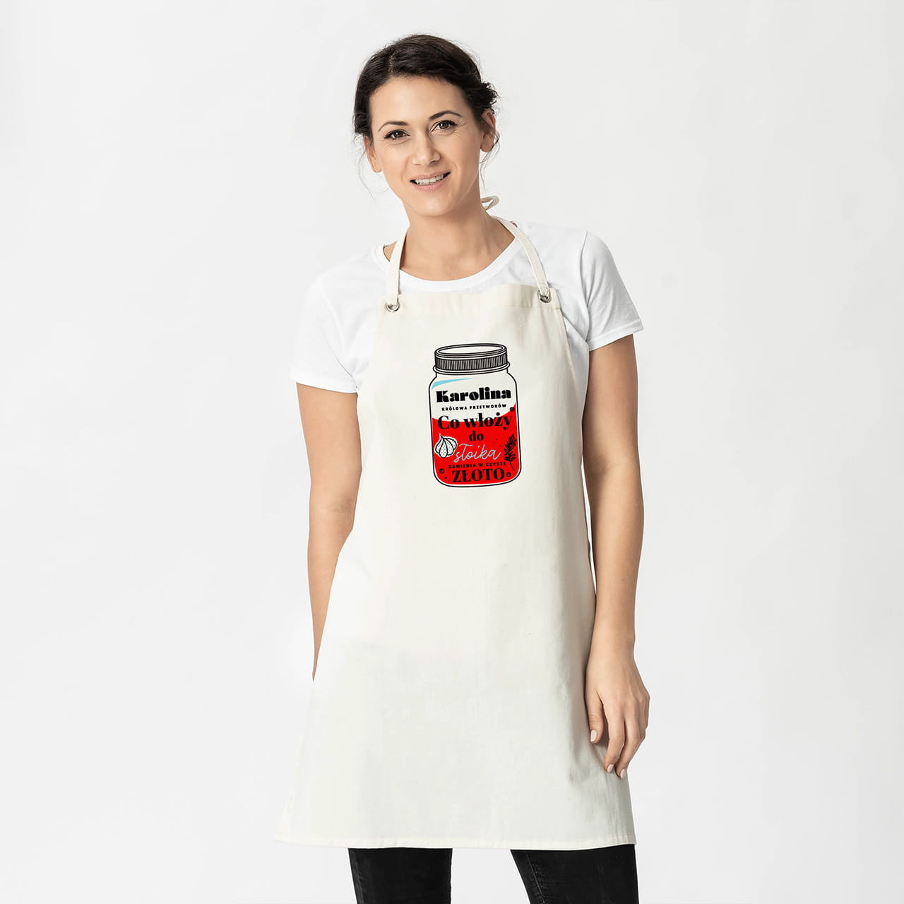 Personalizowany fartuch dla babci - słoik prezent dla babci prezent na dzień babci fartuch na dzień babci