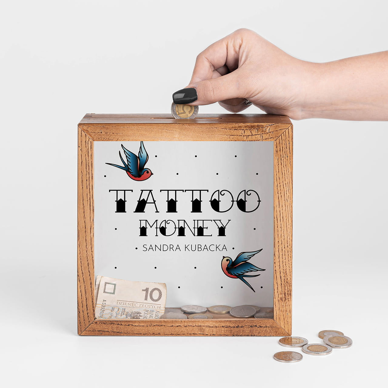Duża skarbonka na tatuaż - Tatoo Money - prezent na urodziny