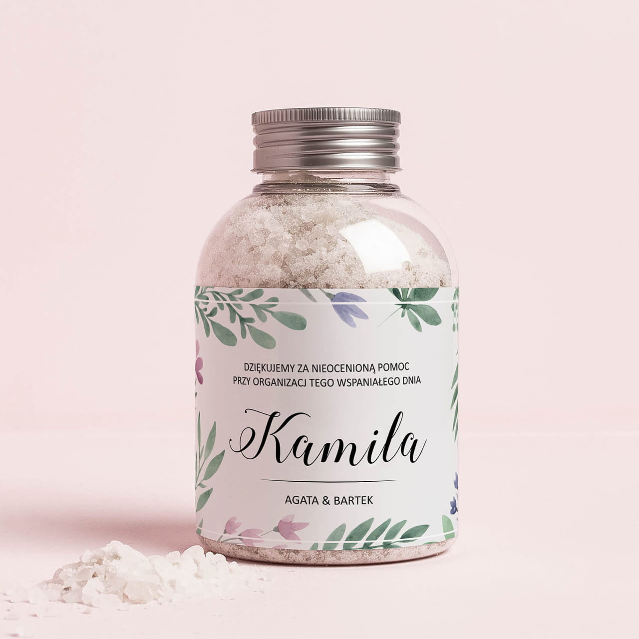 Personalizowana sól do kąpieli - podziękowania dla świadkowej