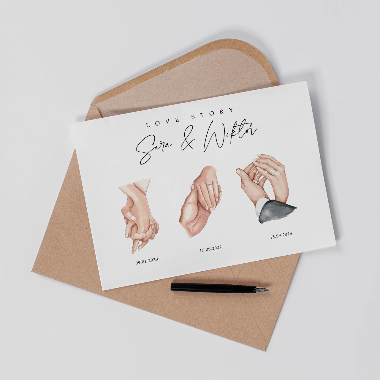 Elegancka kartka ślubna - Love Story A4
