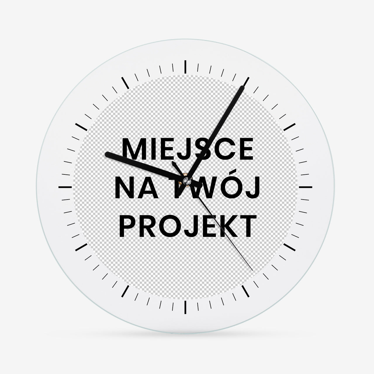Szklany zegar personalizowany - Twój projekt