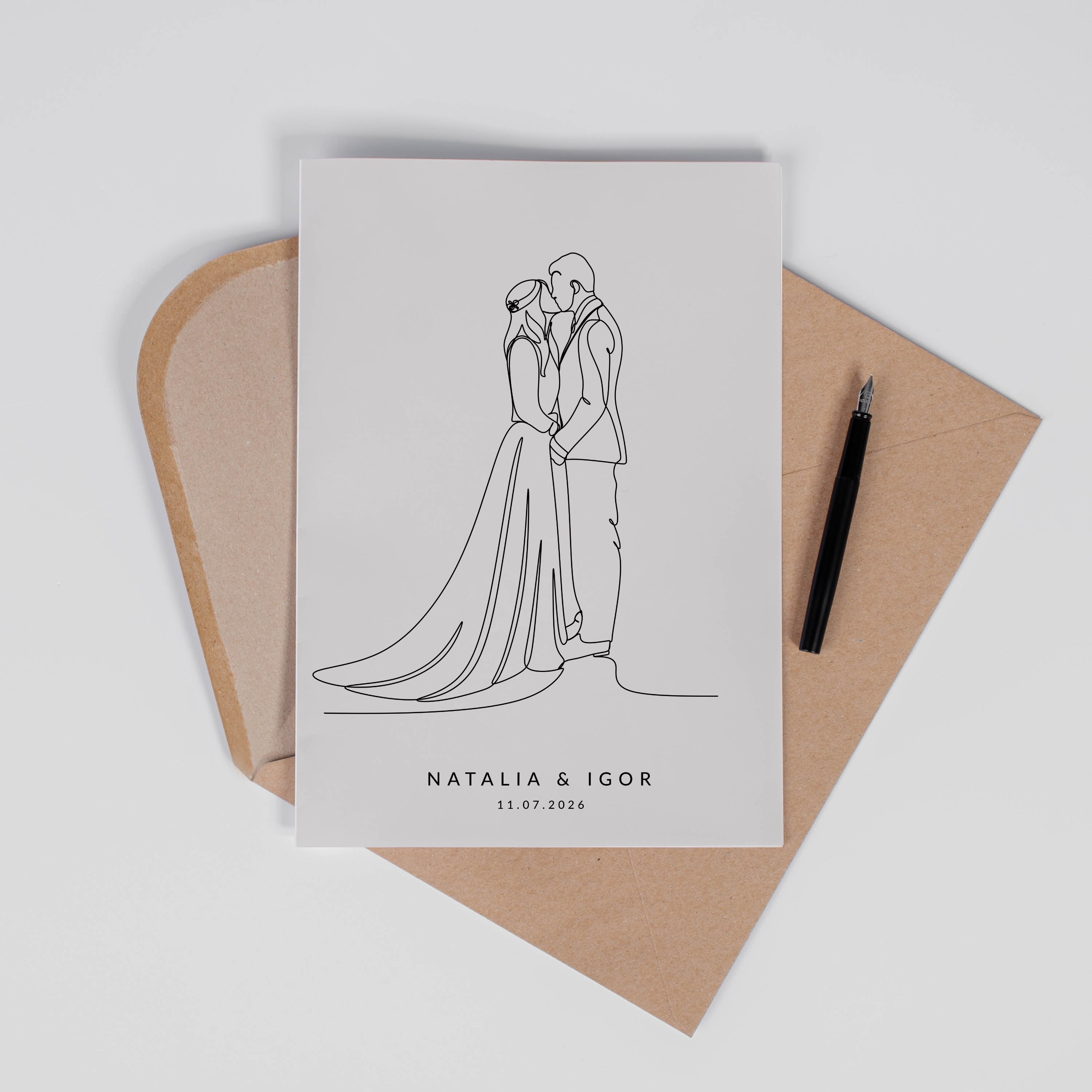 Personalizowana kartka ślubna - prezent dla nowożeńców personalizowana kartka ślubna,