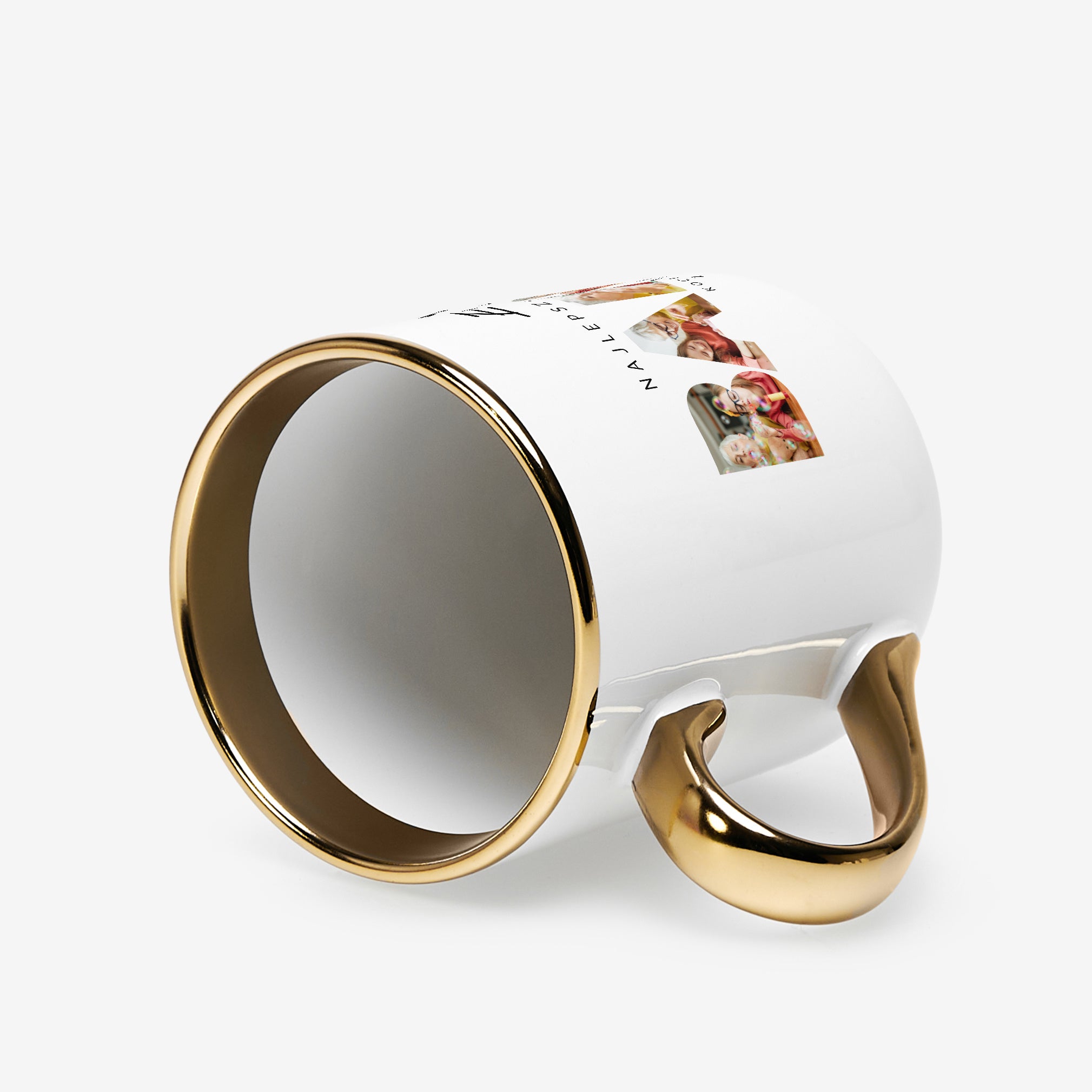 Kubek personalizowany biało-złoty - prezent dla babci