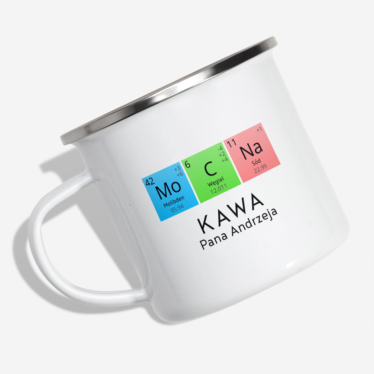 Emaliowany kubek chemika