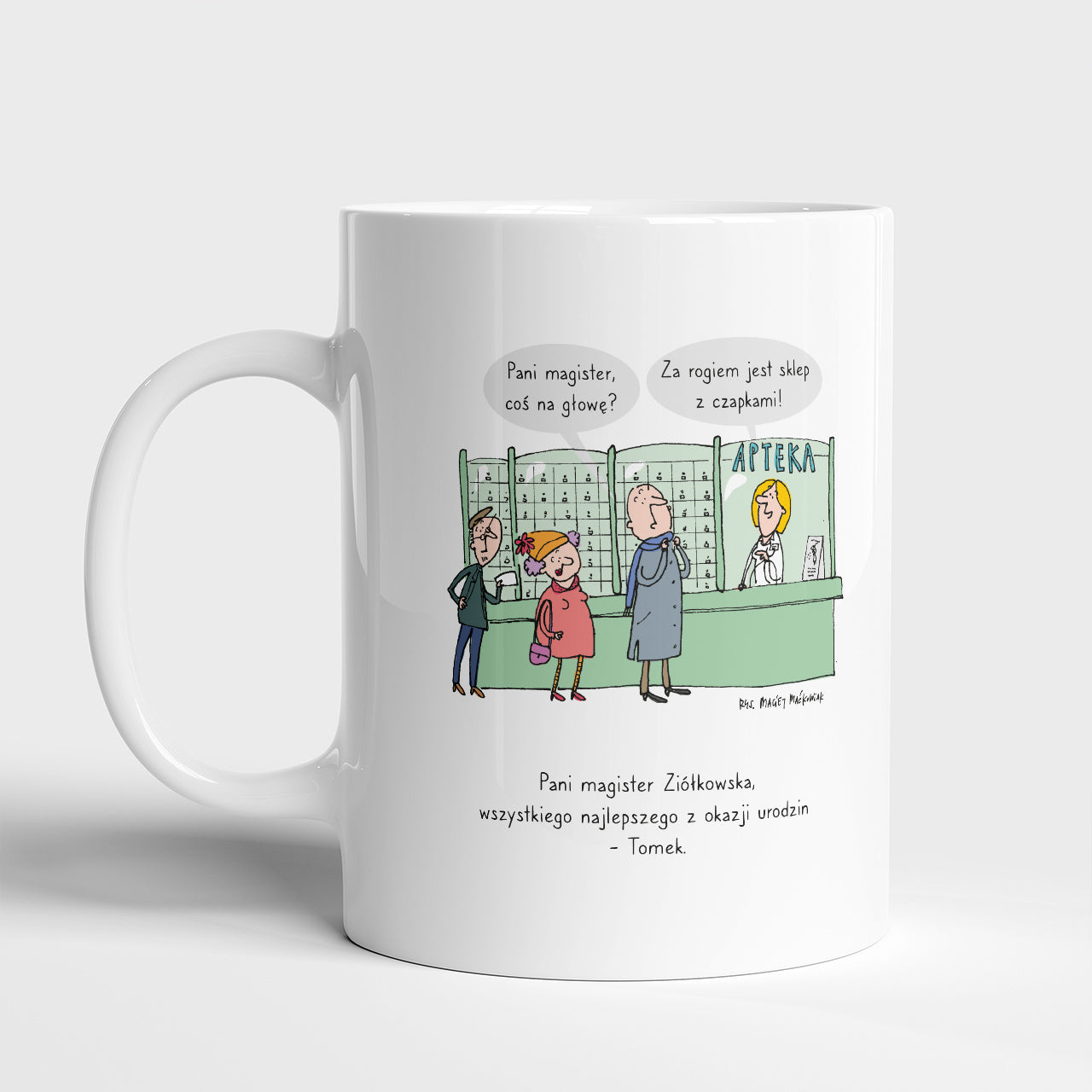 Ceramiczny kubek personalizowany - śmieszny kubek dla aptekarza