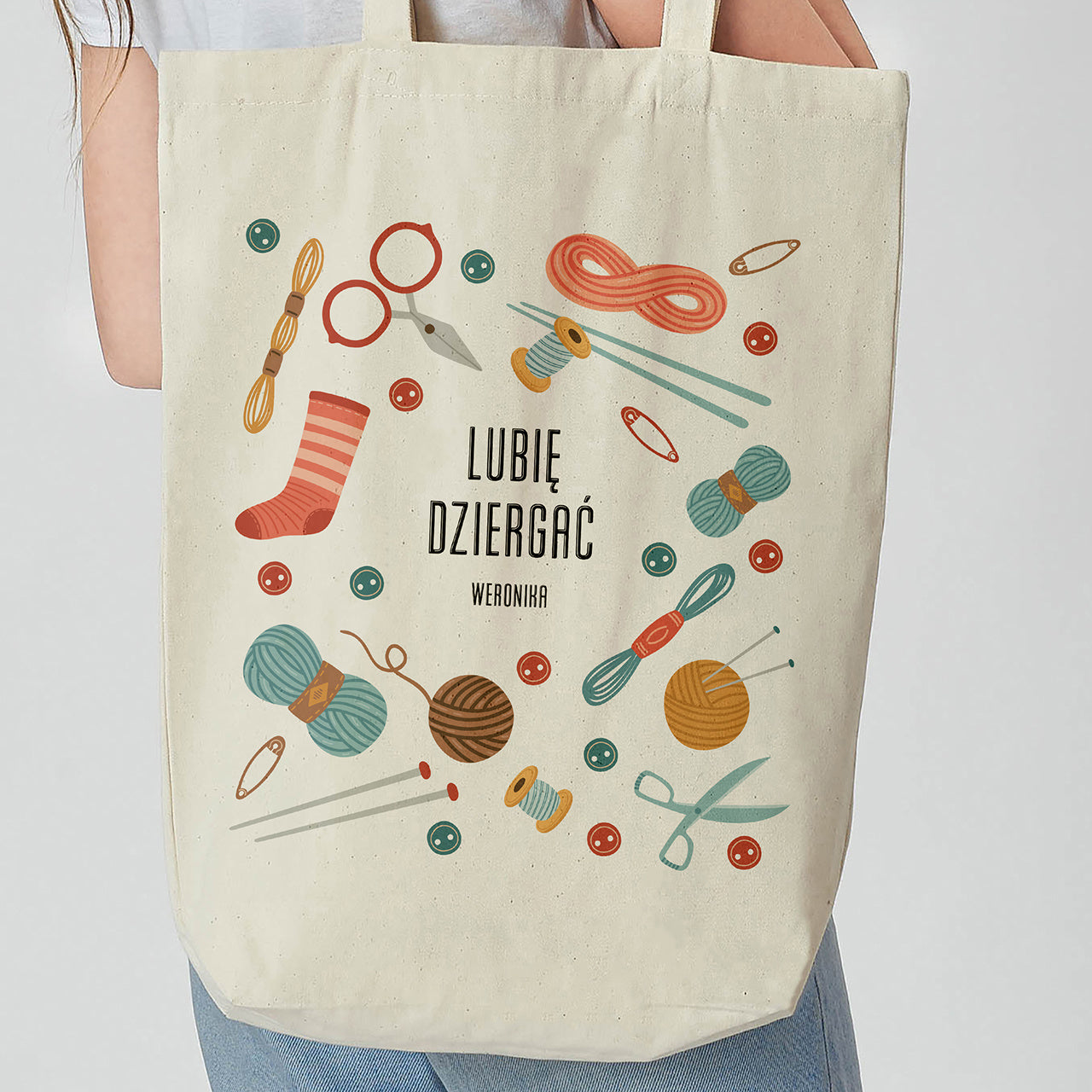 Torba dla dziewiarki - lubię dziergać