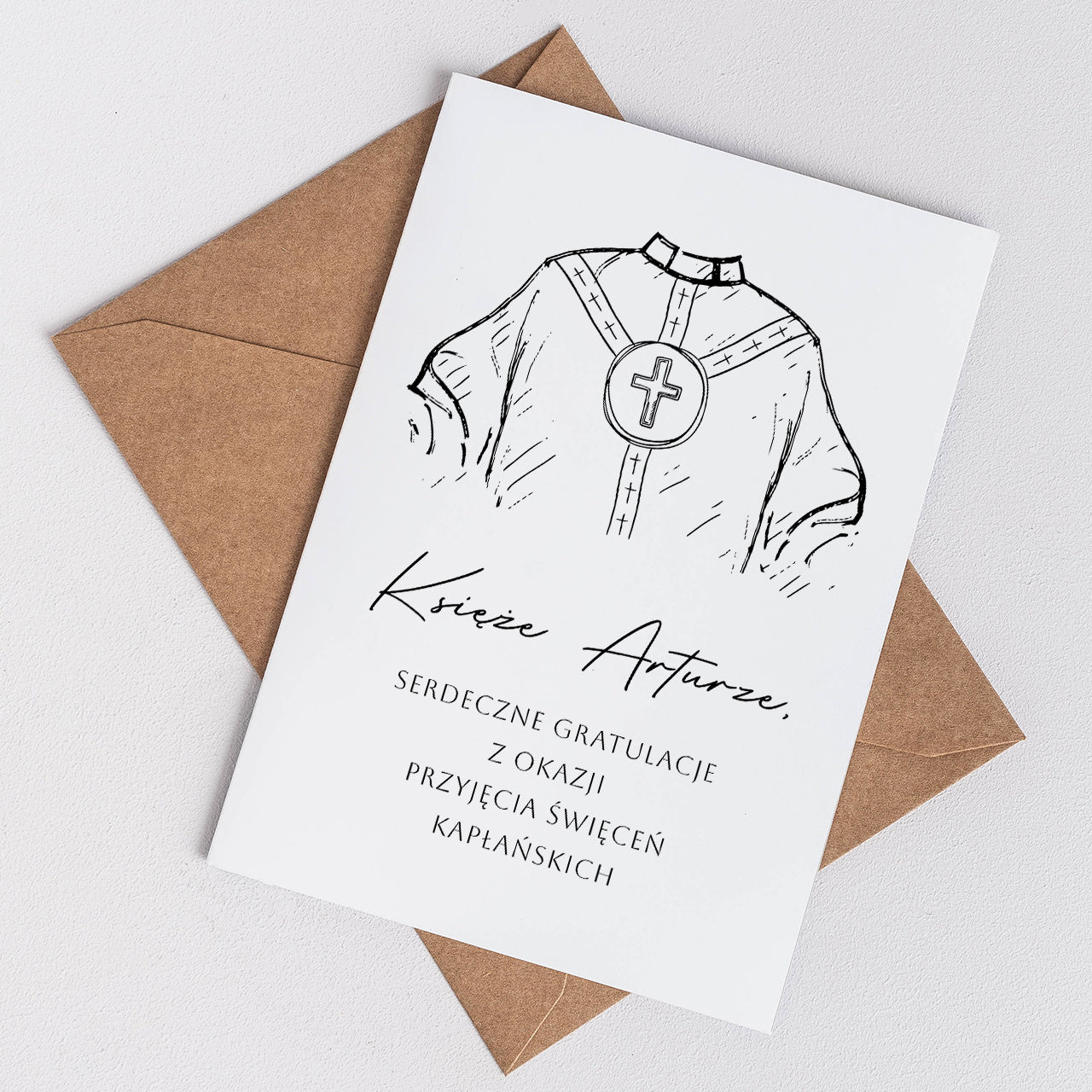 Kartka na święcenia kapłańskie A4 prezent dla księdza kartka personalizowana
