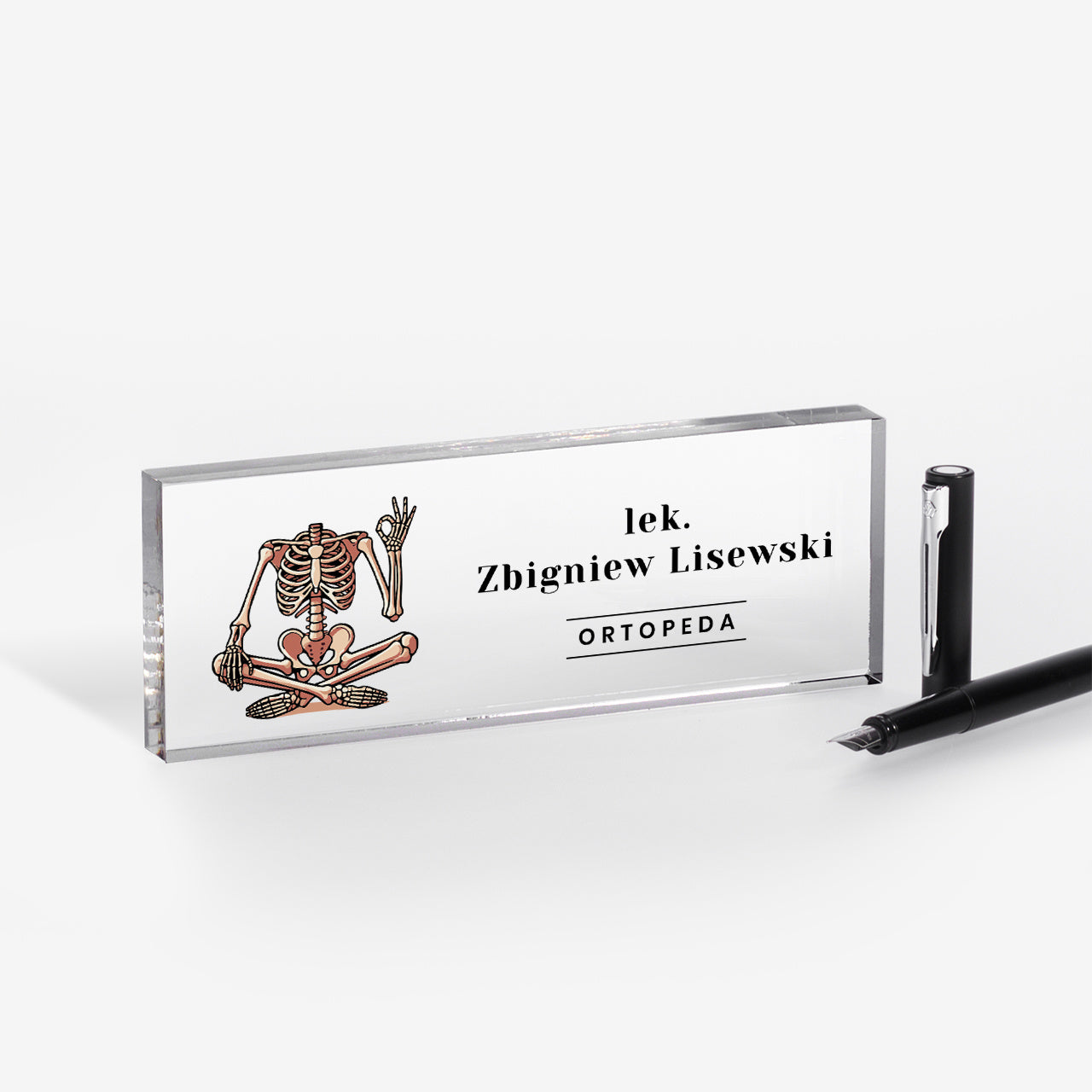 Personalizowany wizytownik na biurko dla ortopedy