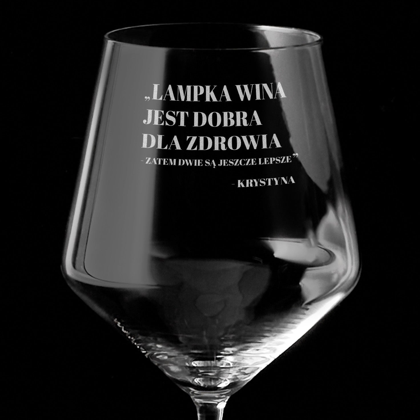 Grawerowany kieliszek do wina XXL - Dla Zdrowia - prezent z okazji przejścia na emeryturę