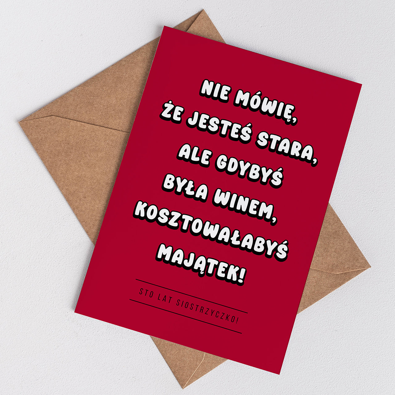 Śmieszna kartka na urodziny dla siostry - Gdybyś była winem
