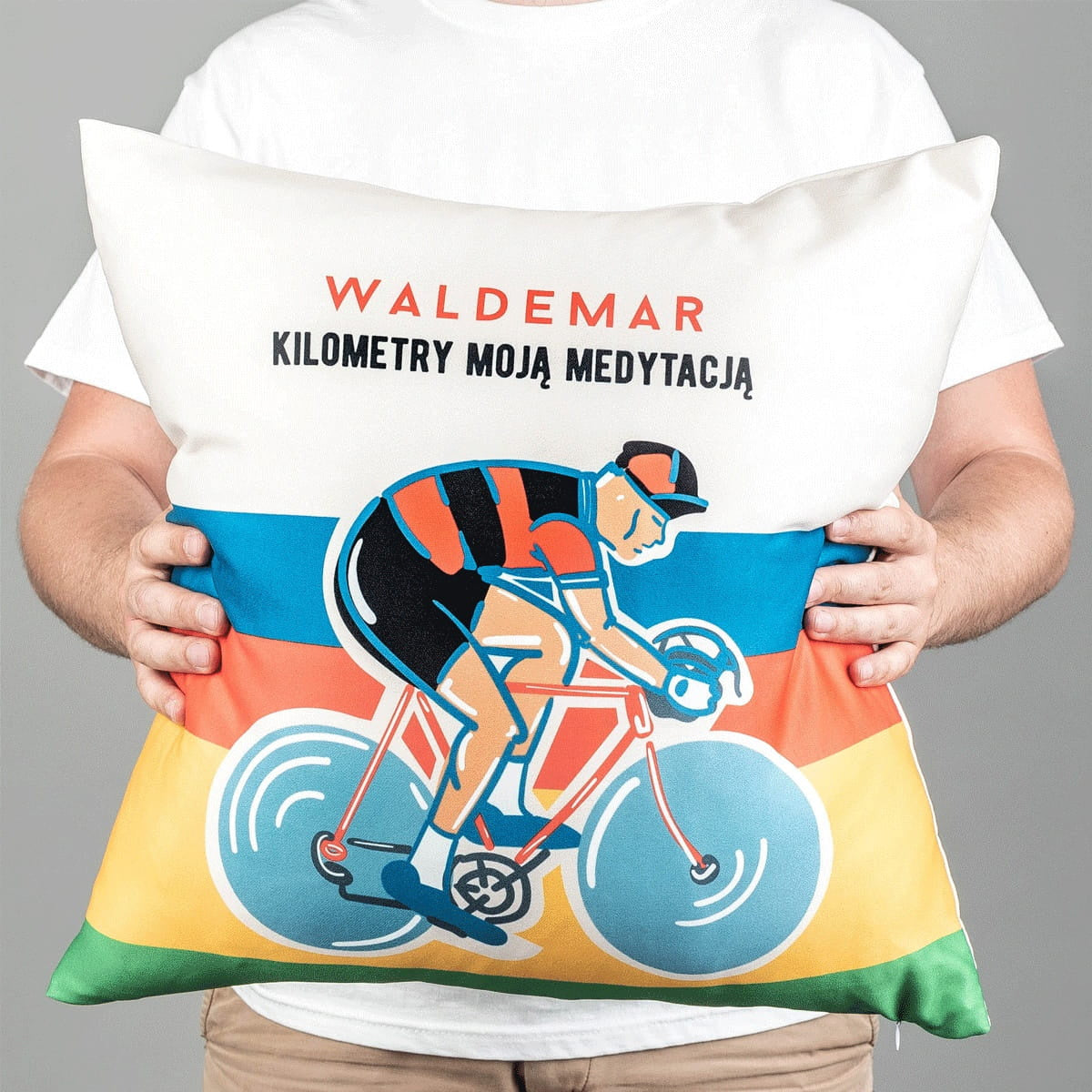Personalizowana poduszka - prezent dla kolarza