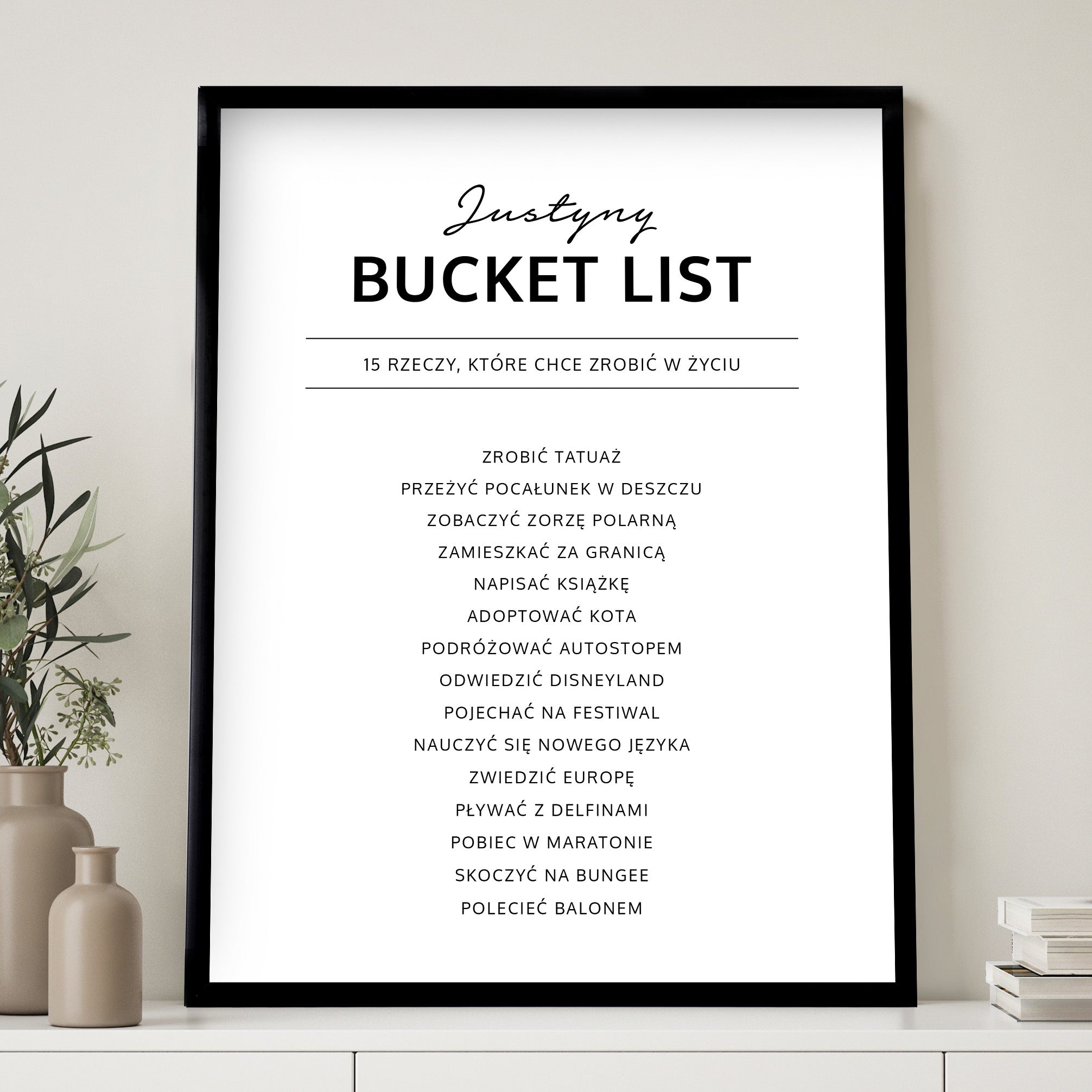 Plakat dla przyjaciółki - bucket list