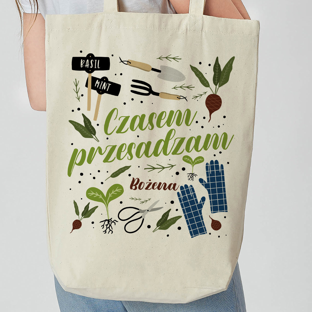 Torba personalizowana - Czasem Przesadzam - prezent dla miłośniczki ogrodnictwa