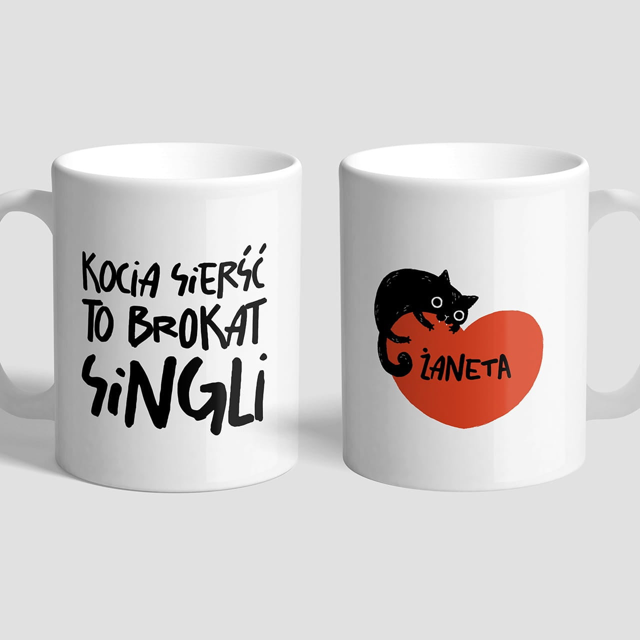 Kubek dla kociary - Brokat Singli