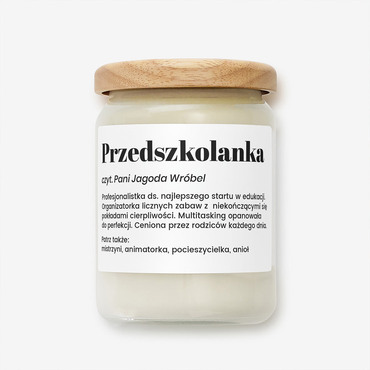 Świeca personalizowana definicja - prezent dla przedszkolanki