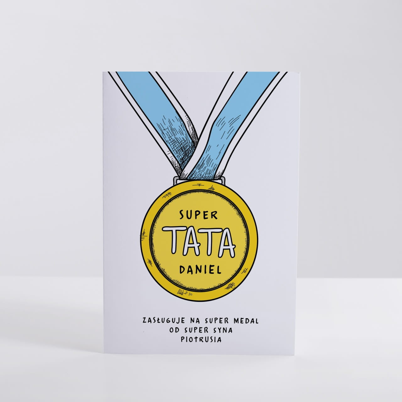 Personalizowana kartka na Dzień Ojca - tata na medal