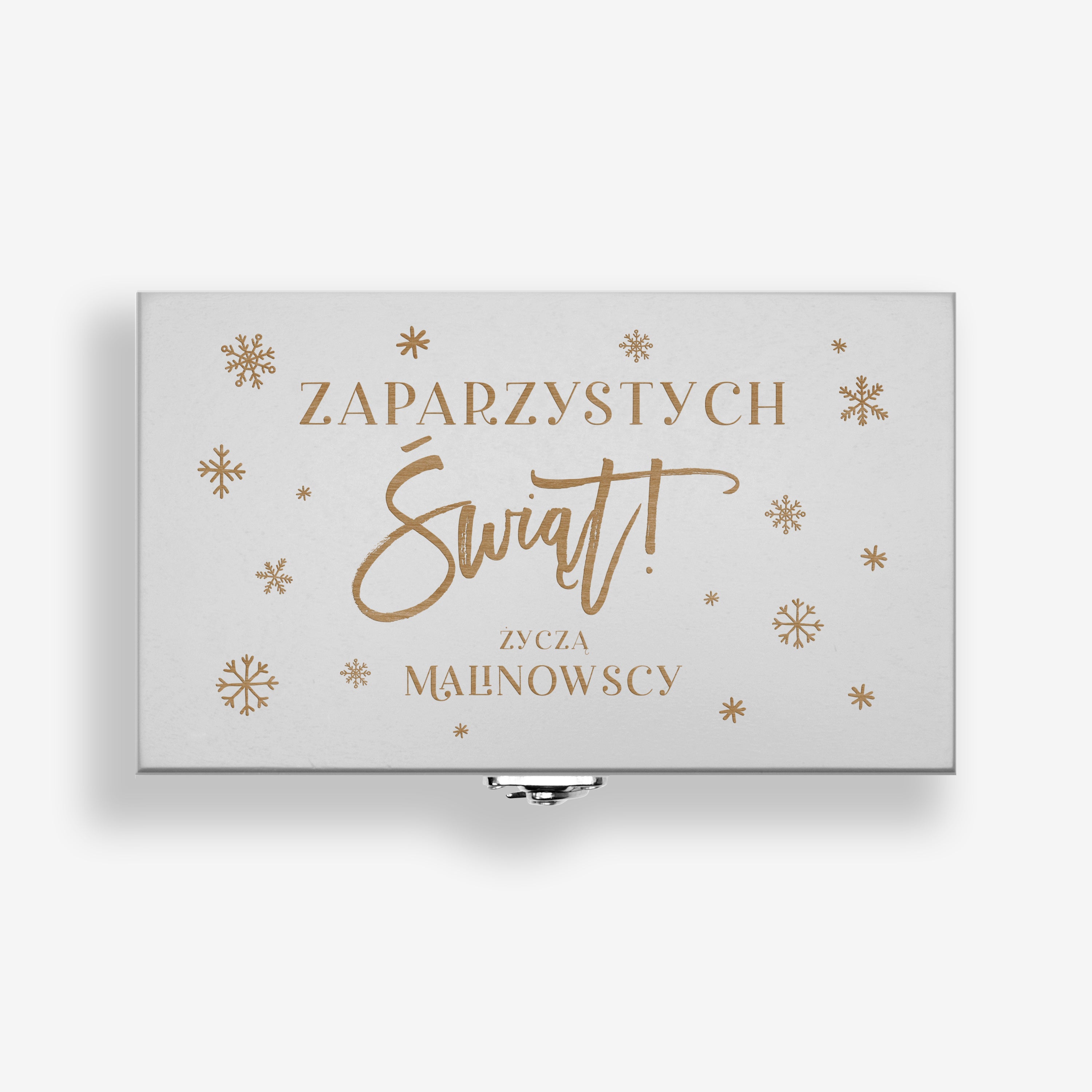 Zestaw herbat świątecznych w skrzynce z grawerem