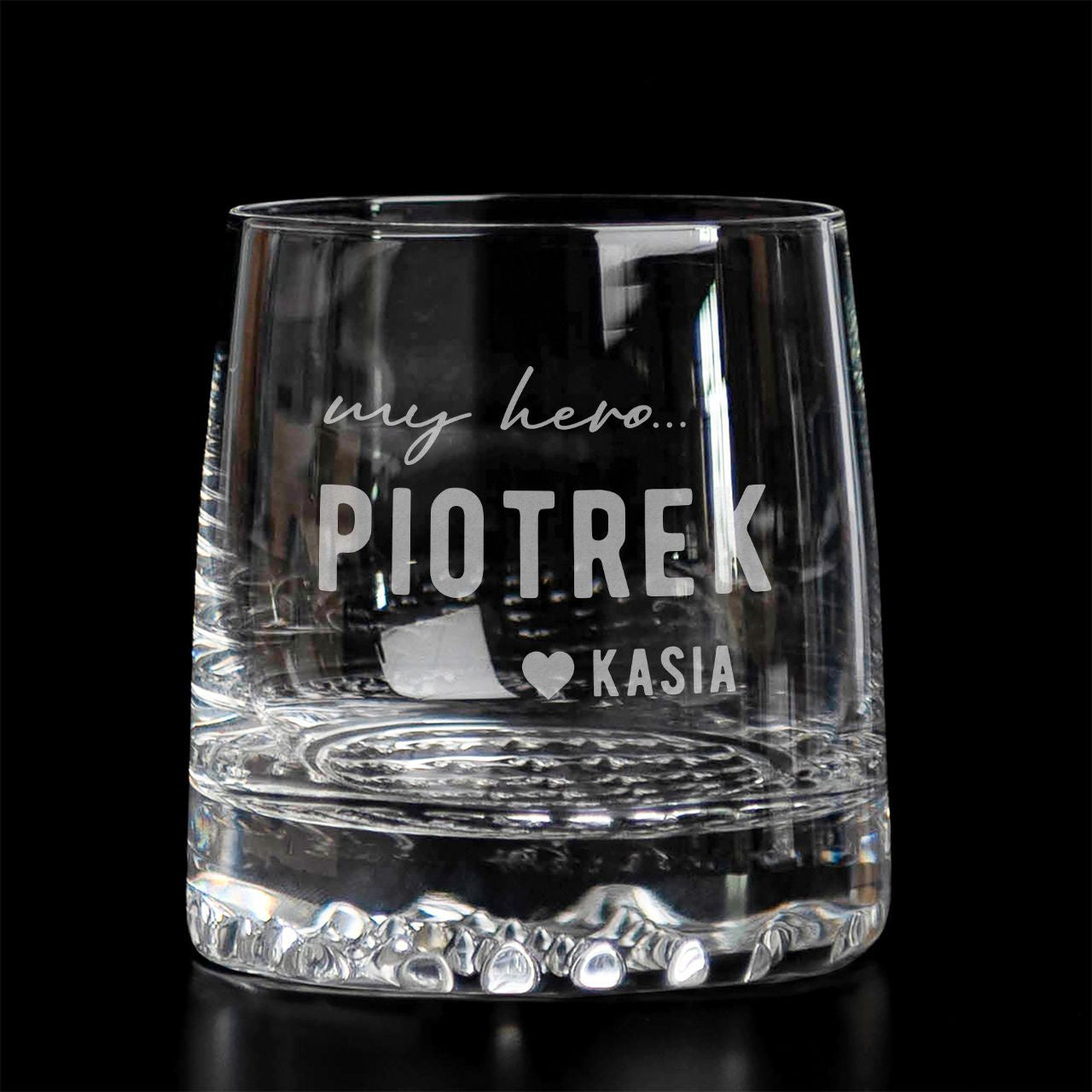 Szklanka do whisky z grawerem My Hero - prezent dla chłopaka na walentynki
