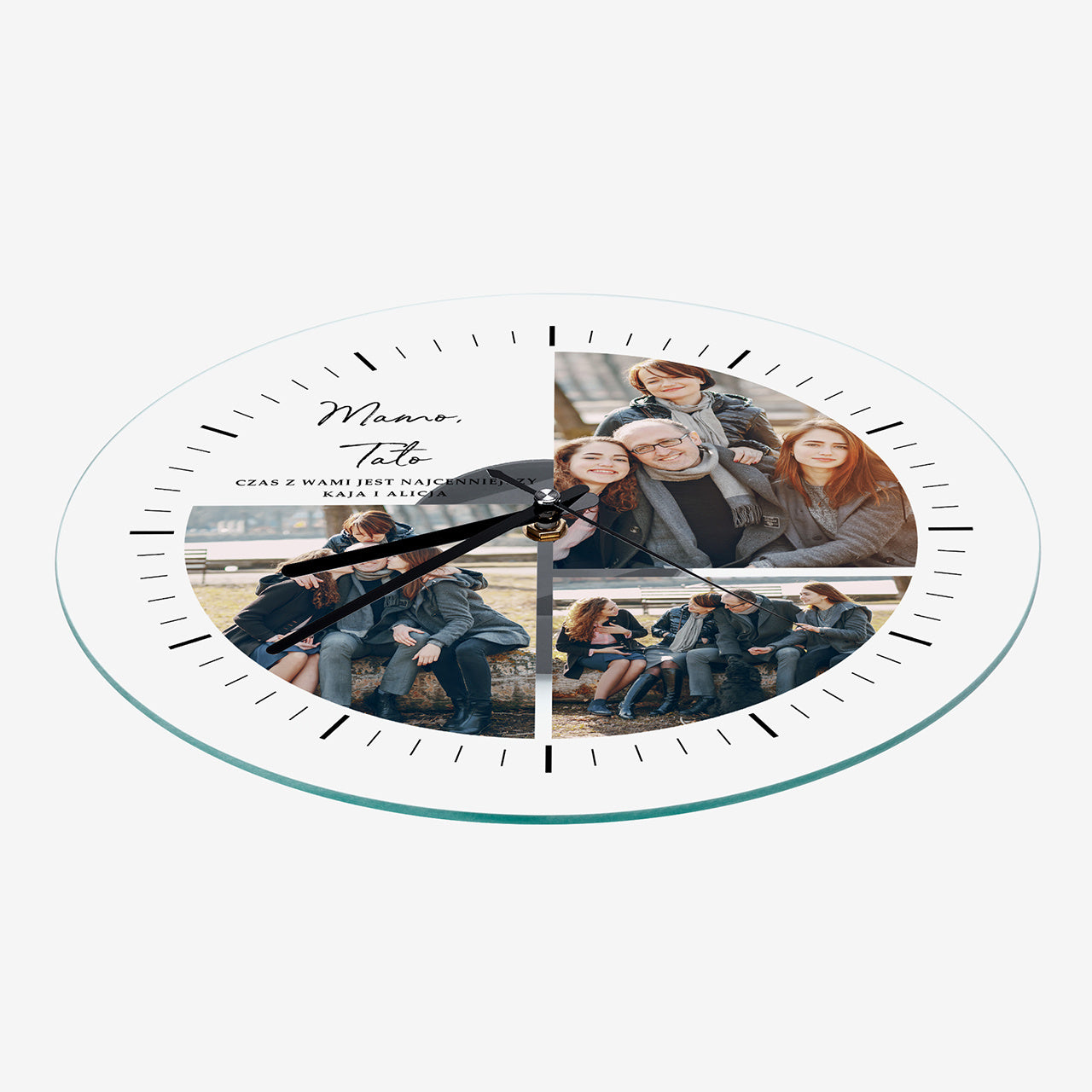 Zegar ze zdjęciami na prezent dla rodziców – podziękowanie zegar personalizowany zegar ze zdjęciem
