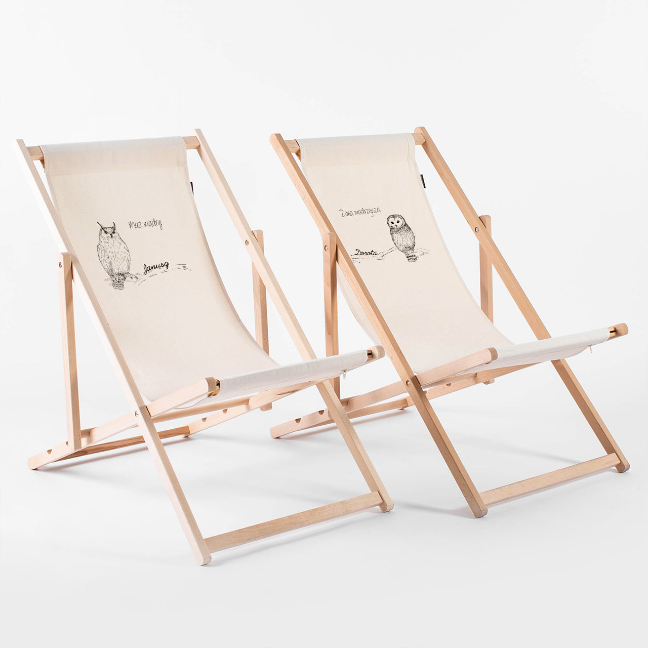 Dwa leżaki na prezent ślubny - mądrale leżaki personalizowane prezent na rocznicę ślubu