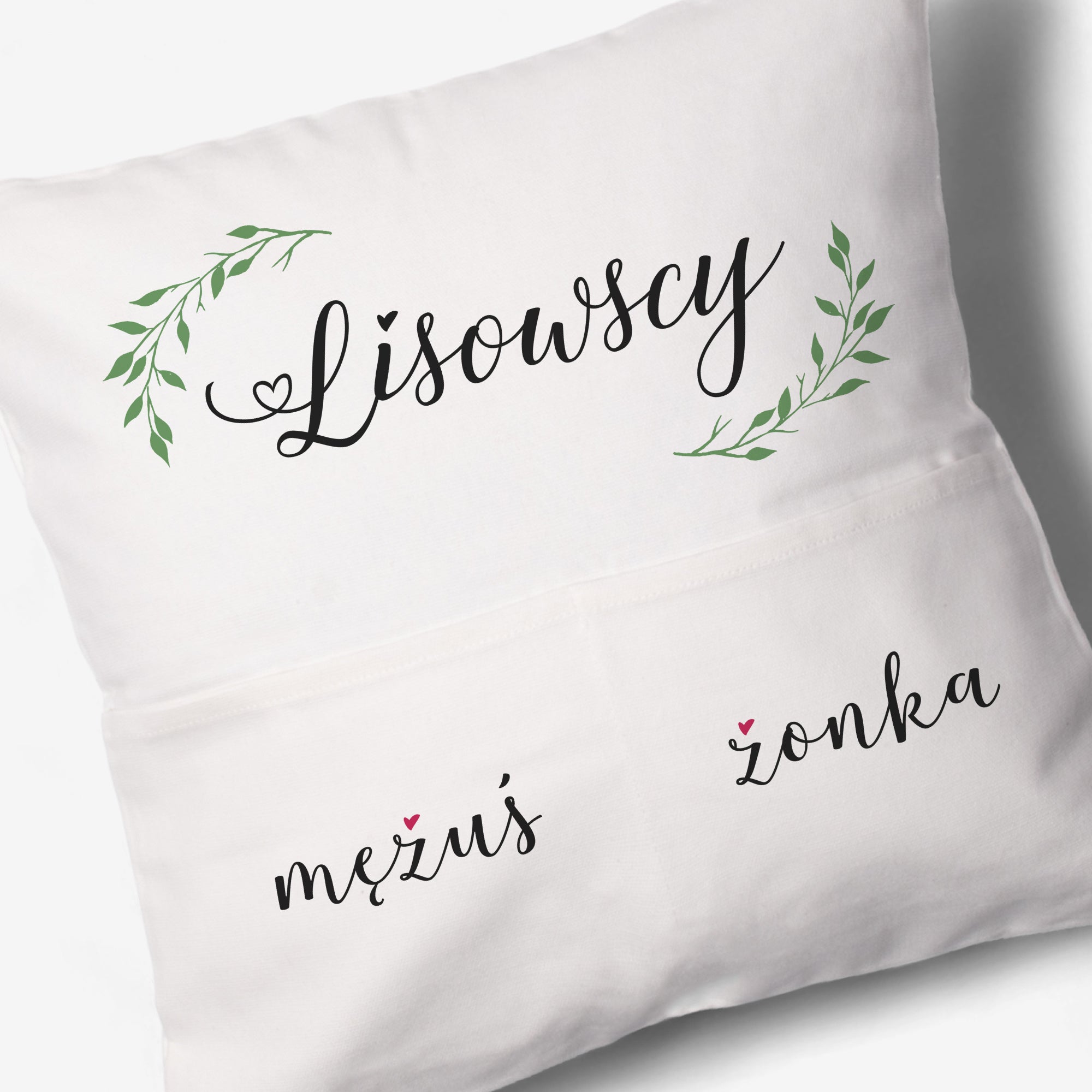 Personalizowana poduszka z kieszeniami - oryginalny prezent ślubny