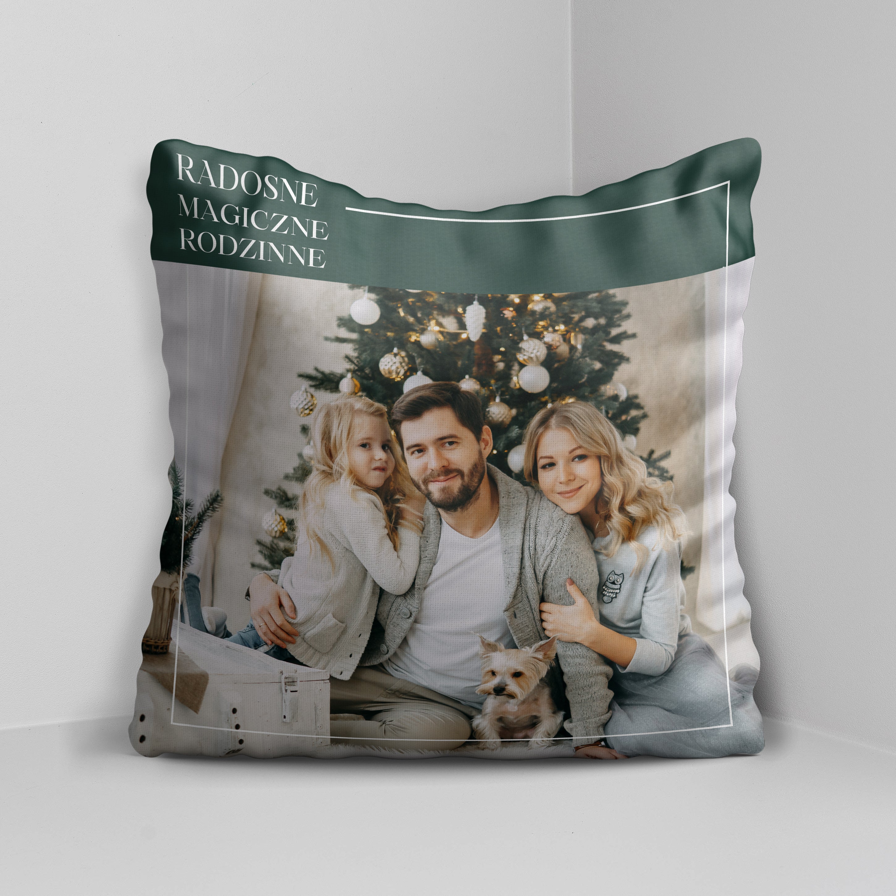 Personalizowana poduszka ze zdjęciem - prezent dla rodziny świąteczny prezent dla rodziny