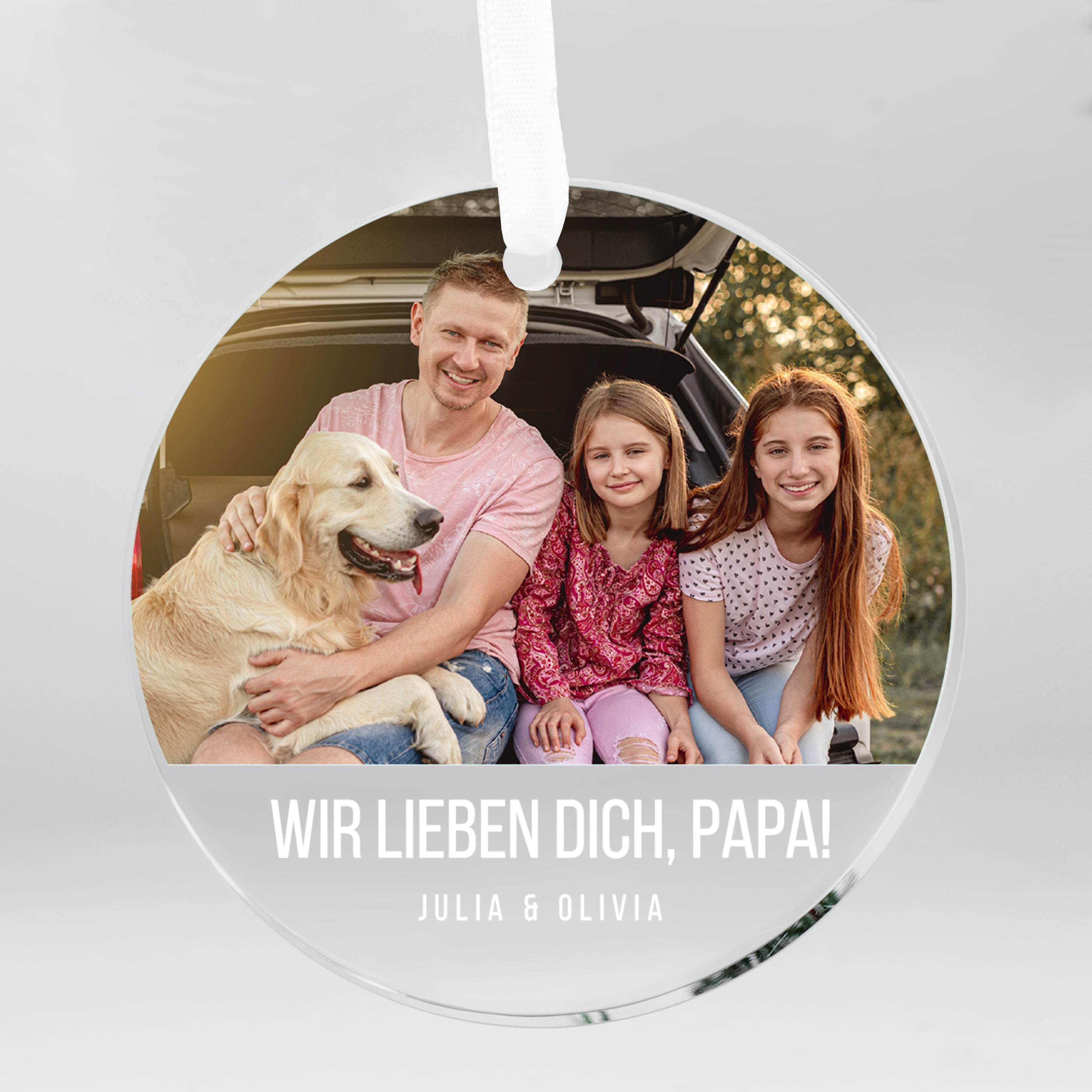 Glasanhänger mit Foto – Geschenk für Papa