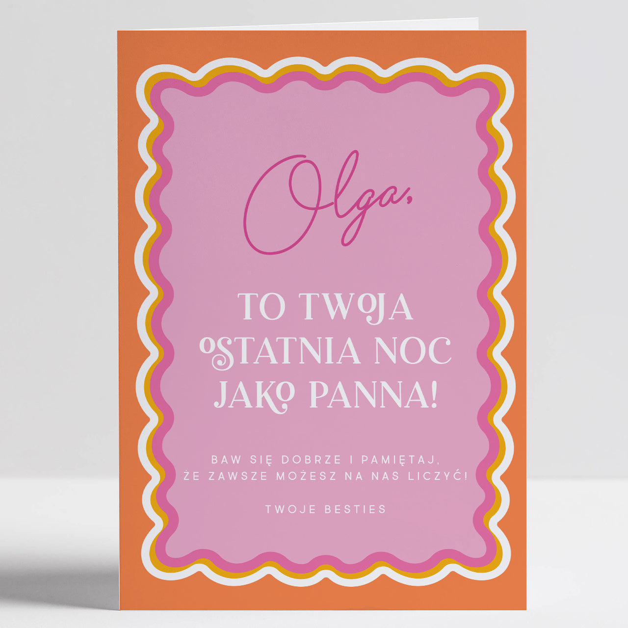 Personalizowana kartka dla przyjaciółki na Wieczór Panieński