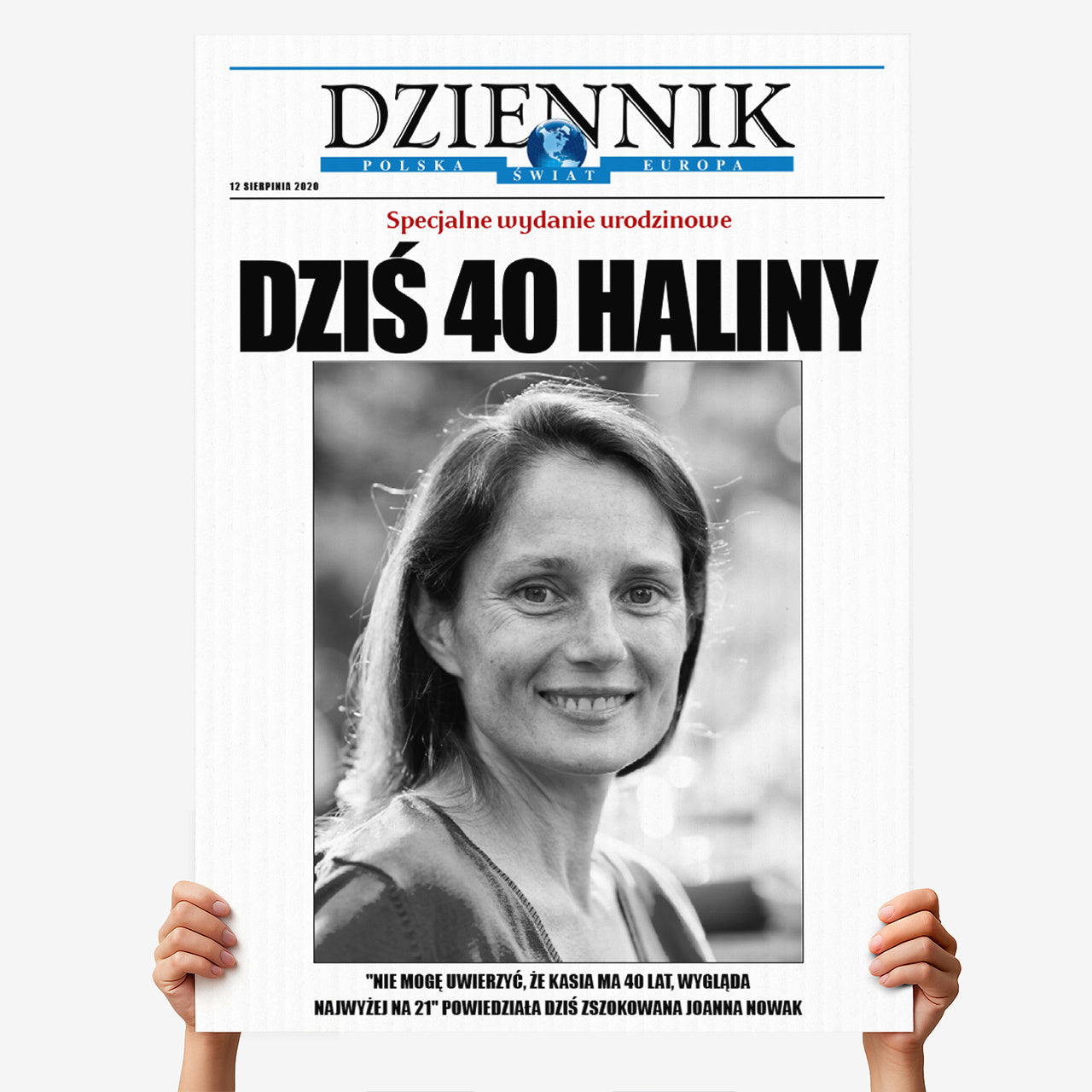 Kartka XXL na 40 urodziny - Dziennik 