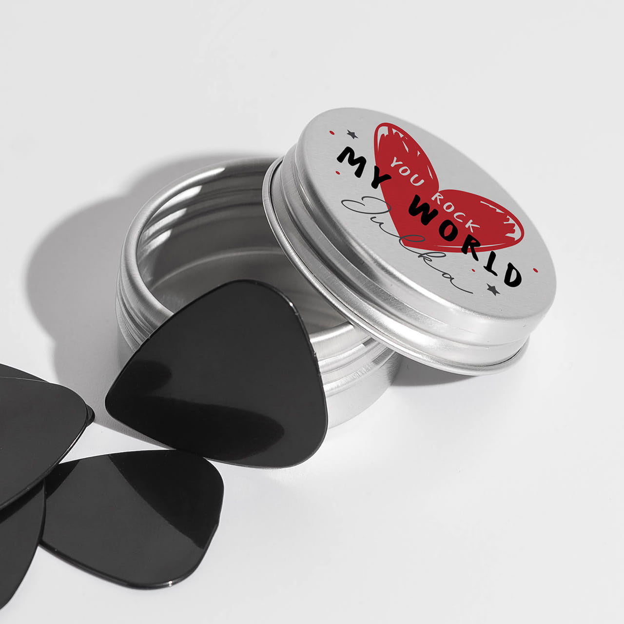 Kostki do gitary w personalizowanym pudełku - yuo rock my world