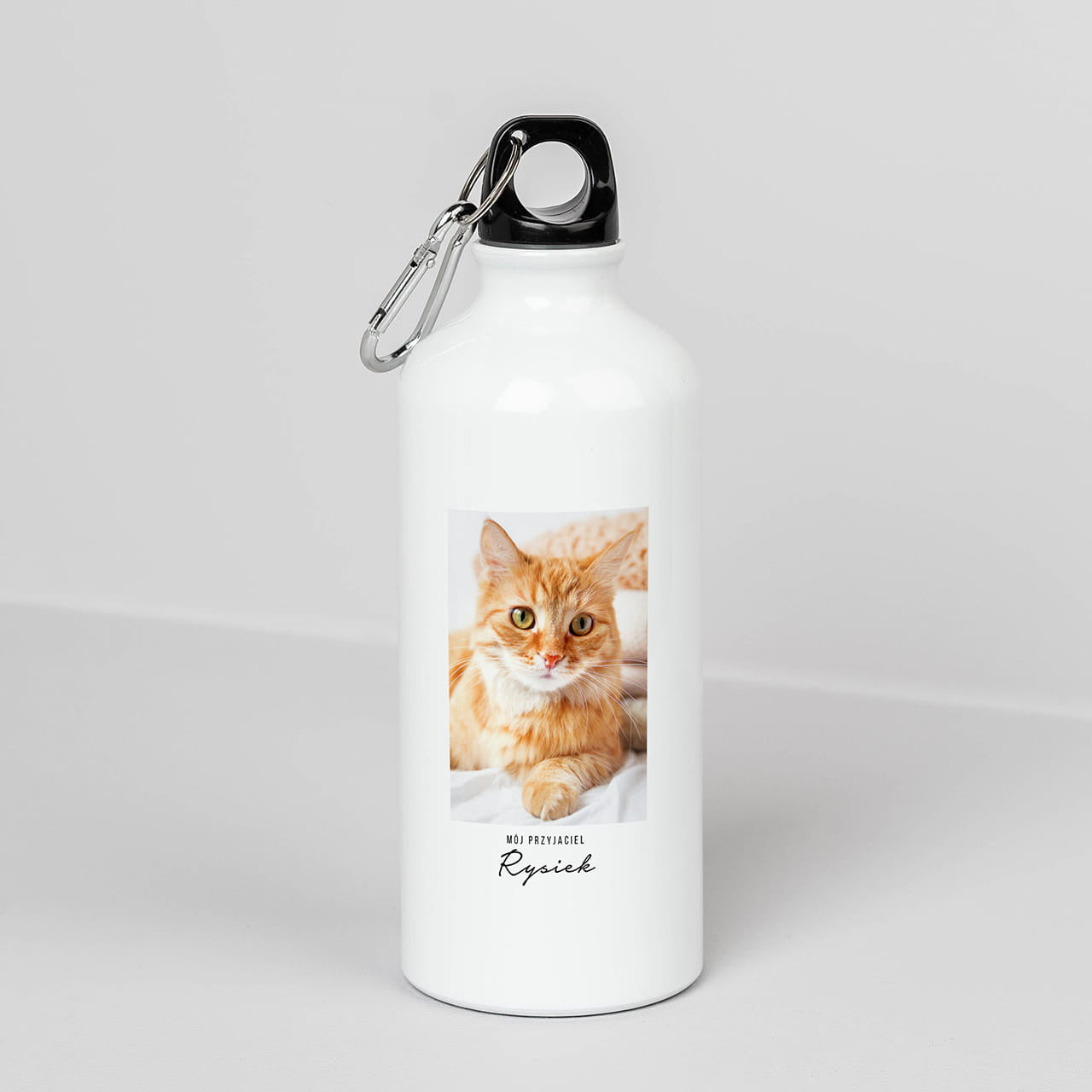 Personalizowany bidon dla właściciela kota ze zdjęciem prezent dla kociarza prezent dla miłośnika kotów