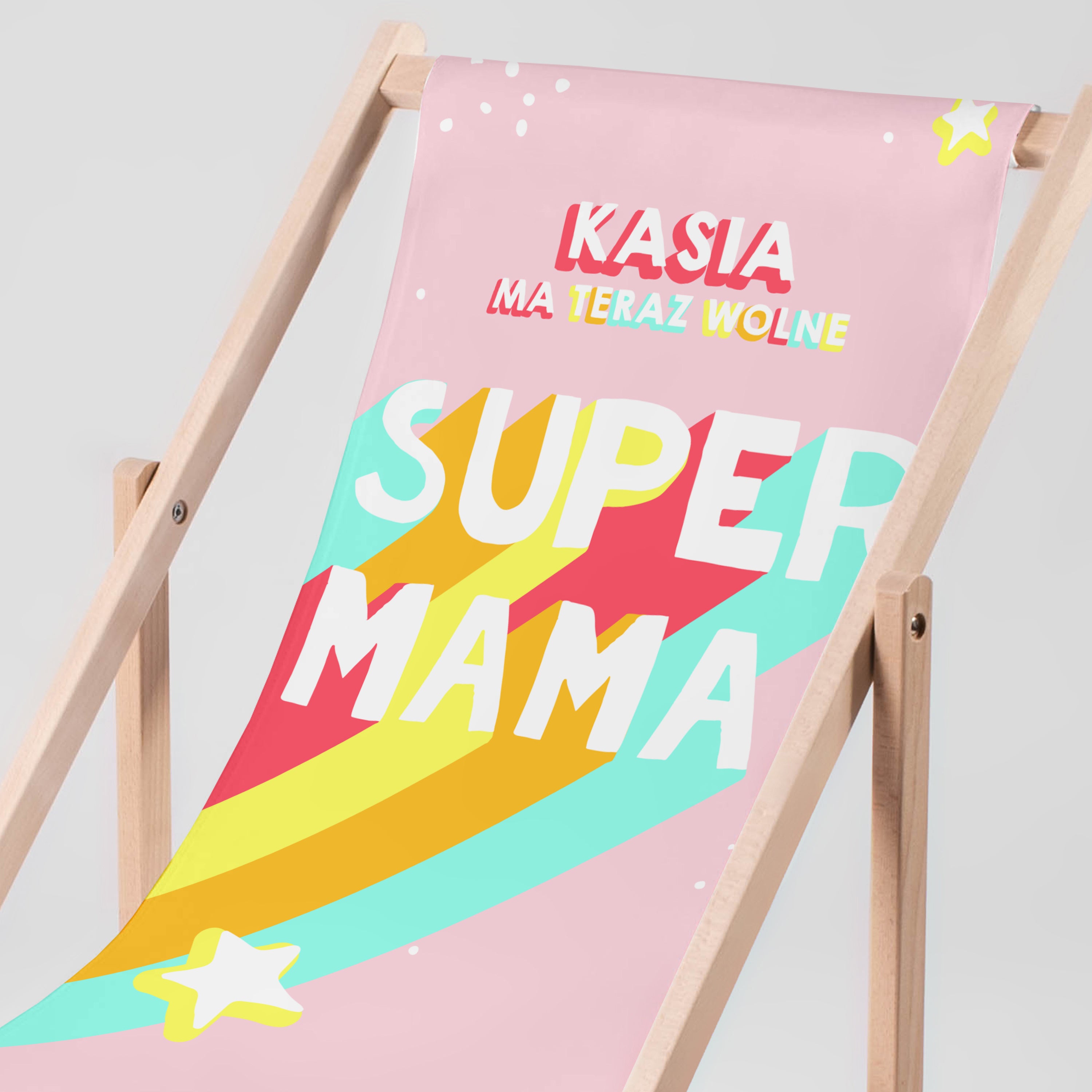 Personalizowany leżak dla mamy - prezent urodzinowy dla mamy prezent na urodziny dla mamy