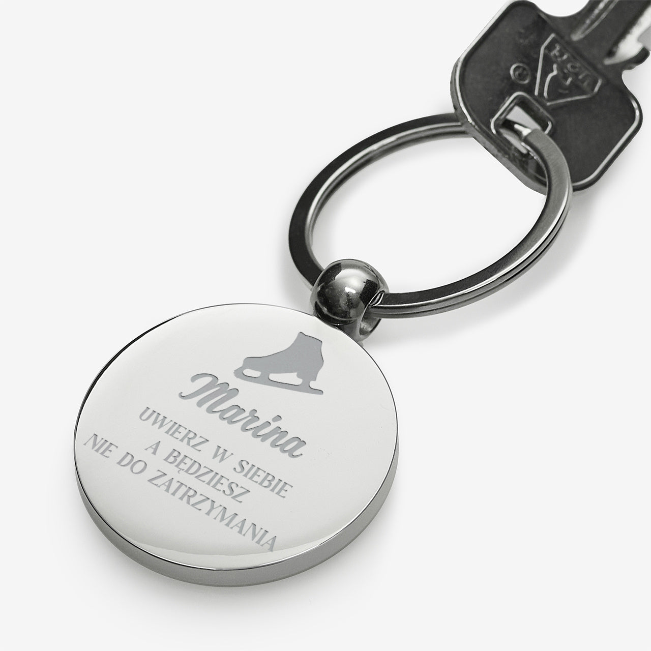 Motywacyjny brelok dla łyżwiarki prezent dla łyżwiarki personalizowany brelok do kluczy motywacyjny breloczek