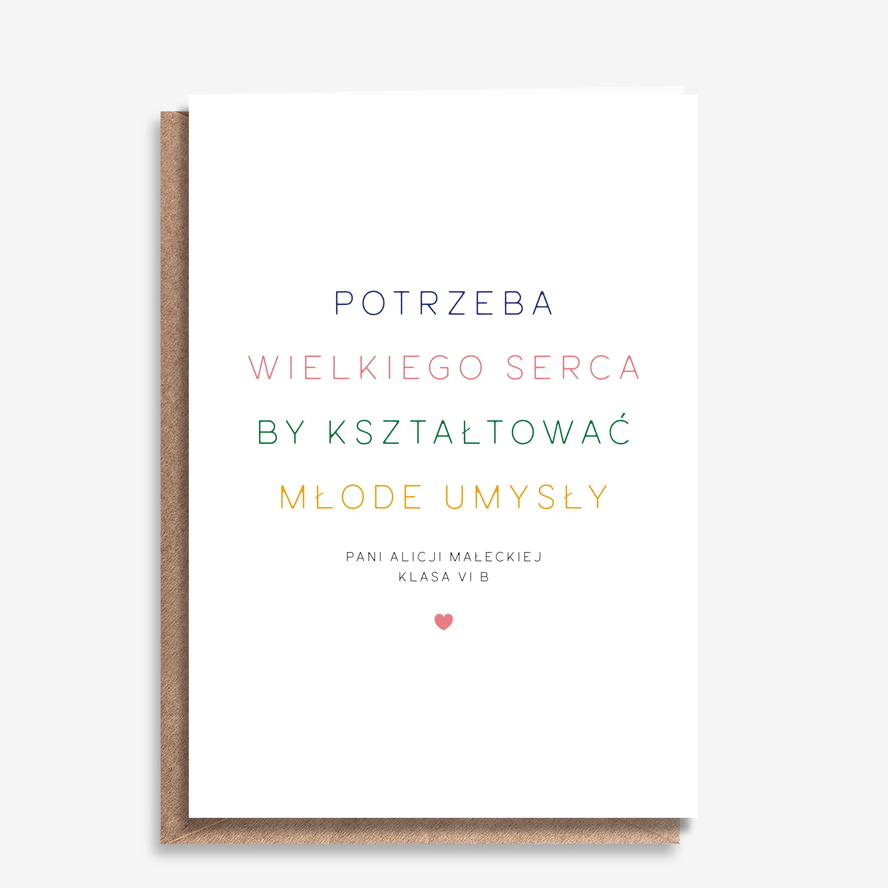 Kartka na Dzień Nauczyciela - Wielkie Serce kartka dla nauczyciela upominek na dzień nauczyciela
