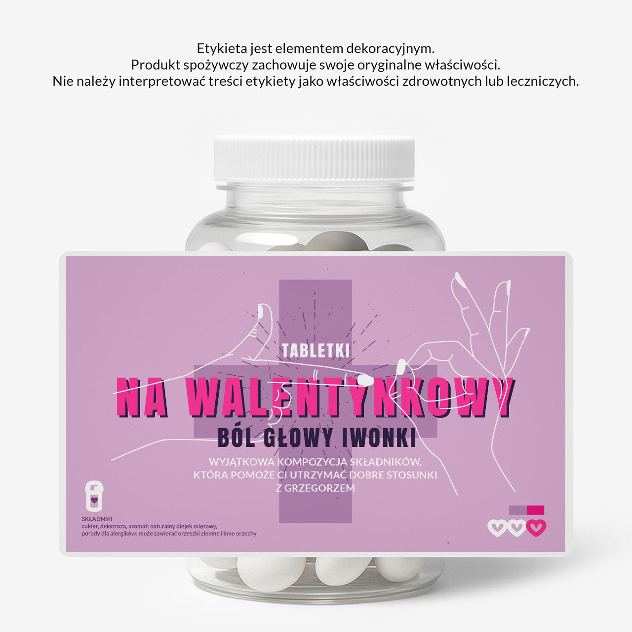 Zestaw prezentowy: miętówki + etykieta do naklejenia - upominek dla ukochanej