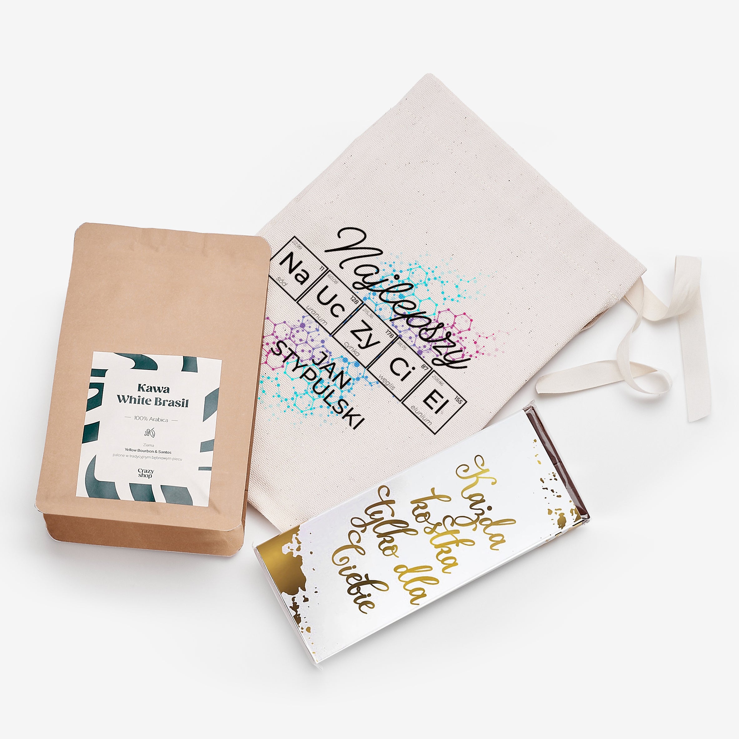 Kawa i czekolada na prezent - Najlepszy Nauczyciel - prezent dla nauczyciela chemii prezent dla chemika