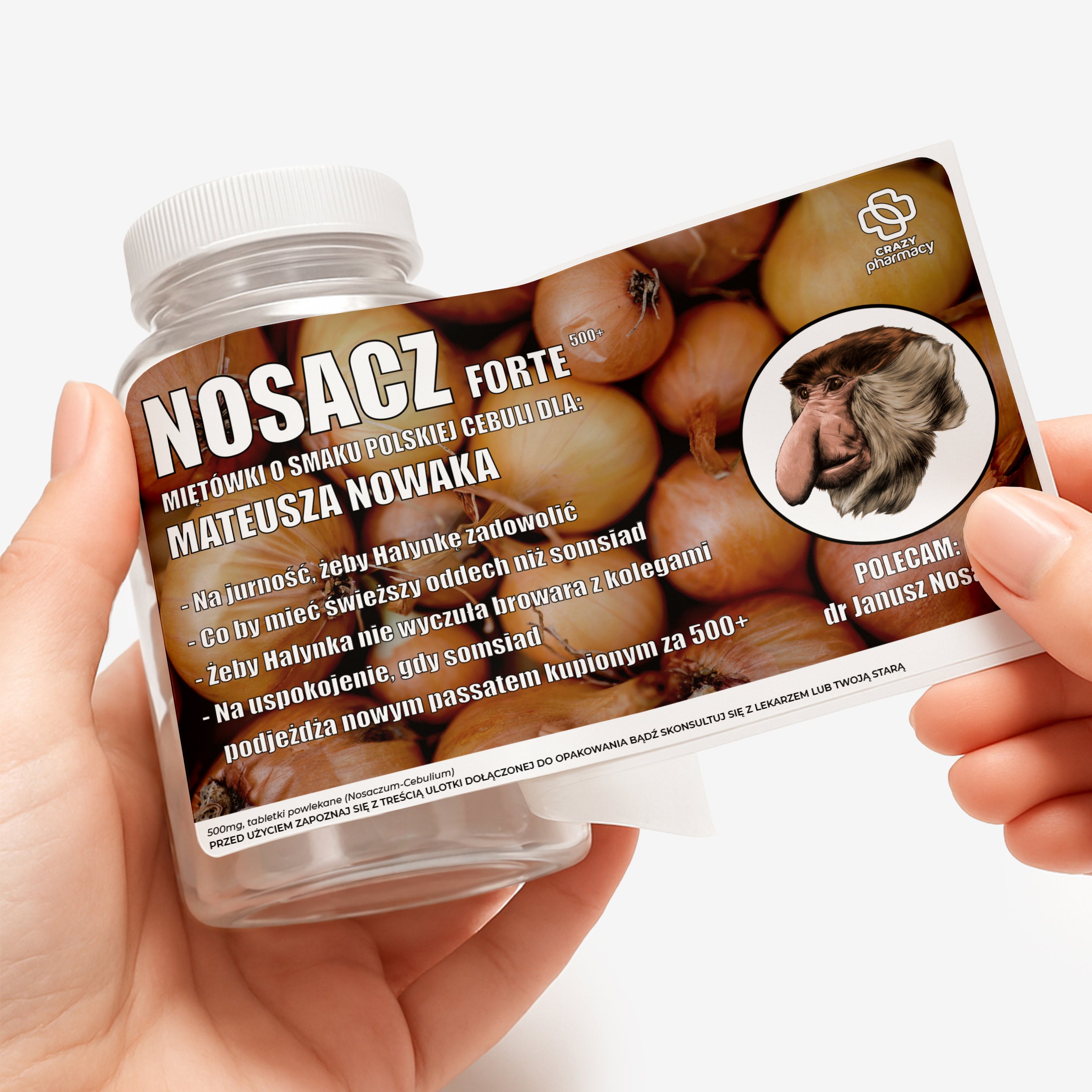 Buteleczka na cukierki z etykietą personalizowaną - prezent dla kumpla prezent dla kolegi
