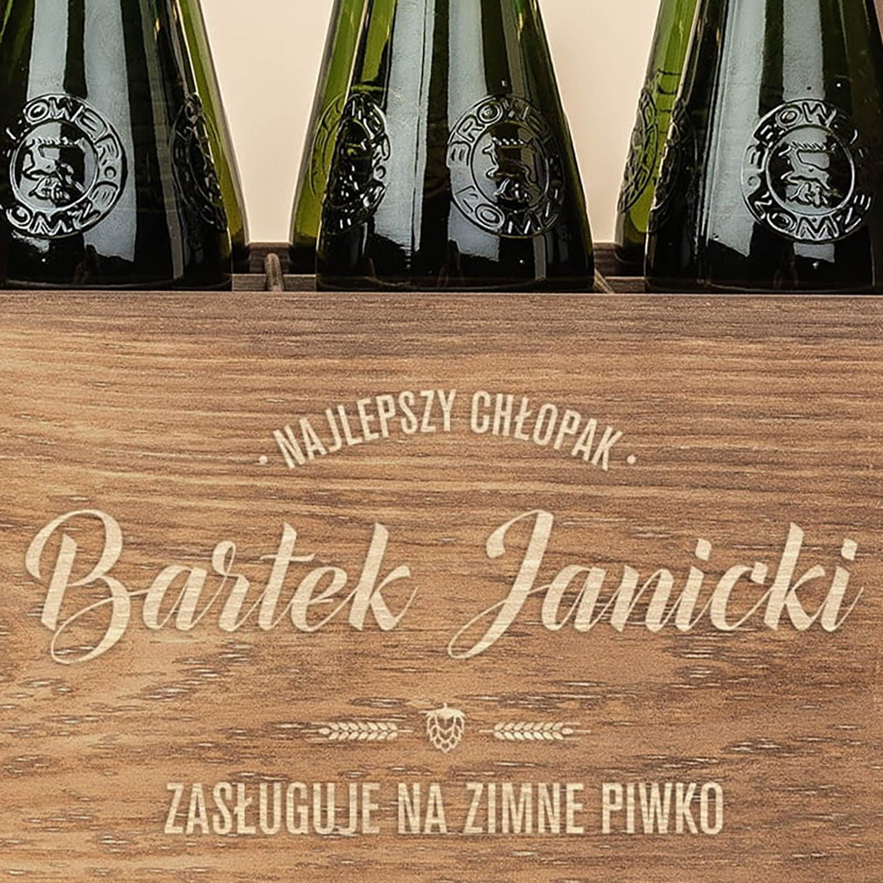Personalizowane nosidło na piwo dla chłopaka skrzynka na piwo prezent dla chłopaka prezent na Dzień Chłopaka
