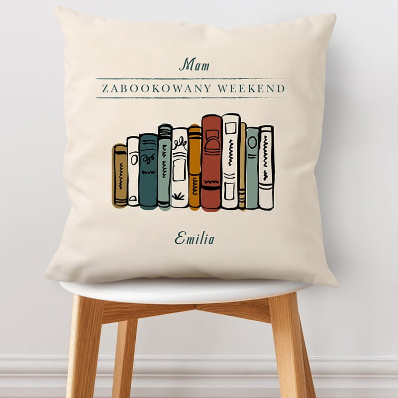 Personalizowana poduszka dla książkary poduszka personalizowana prezent dla książkary prezent dla miłośnika książek