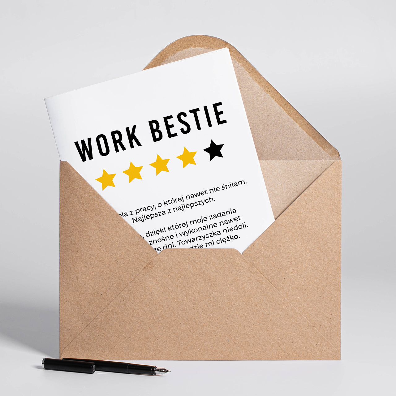 Kartka na pożegnanie koleżanki odchodzącej z pracy A4 - Work Bestie kartka personalizowana kartka na odejście z pracy 