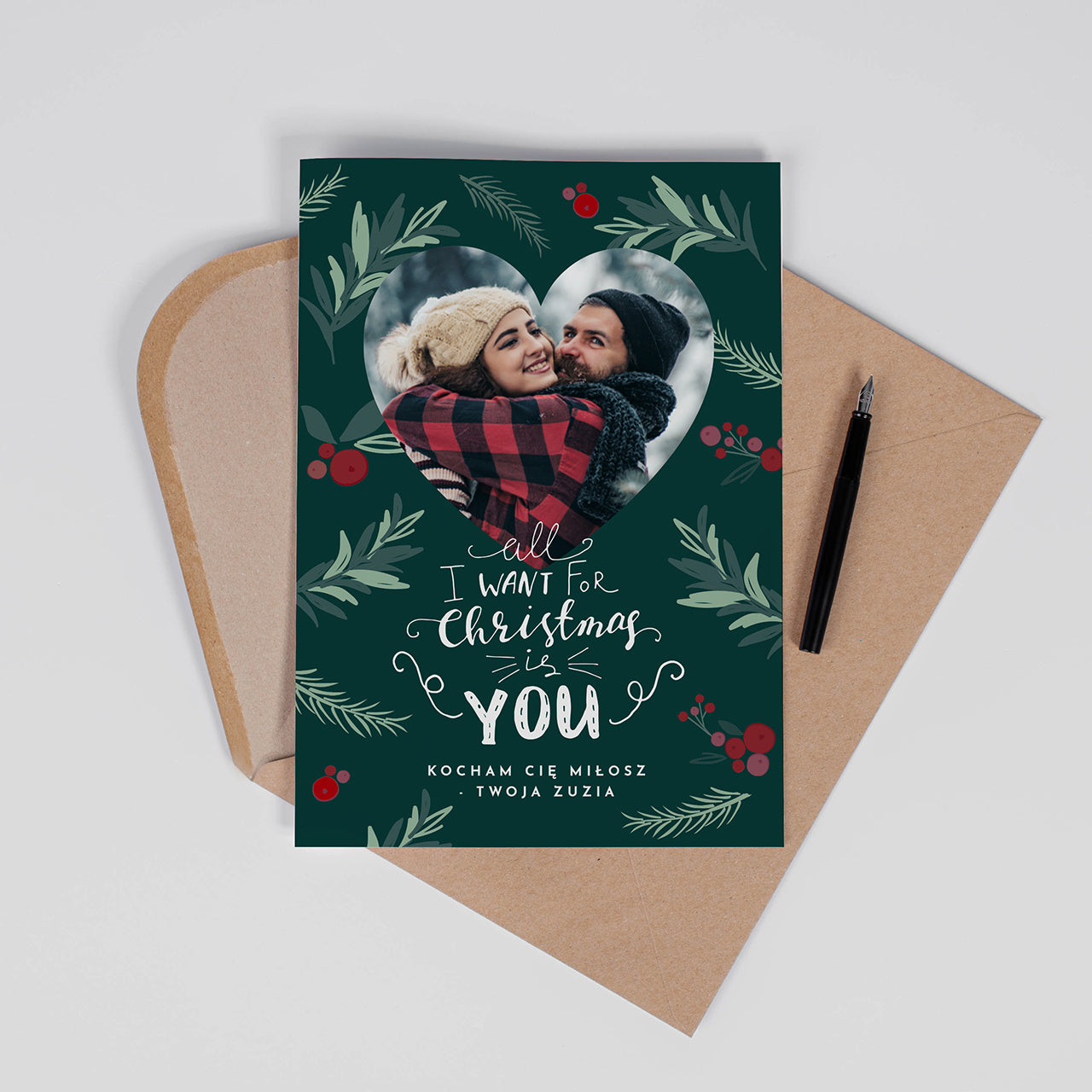 Kartka świąteczna ze zdjęciem - all i want for christmas