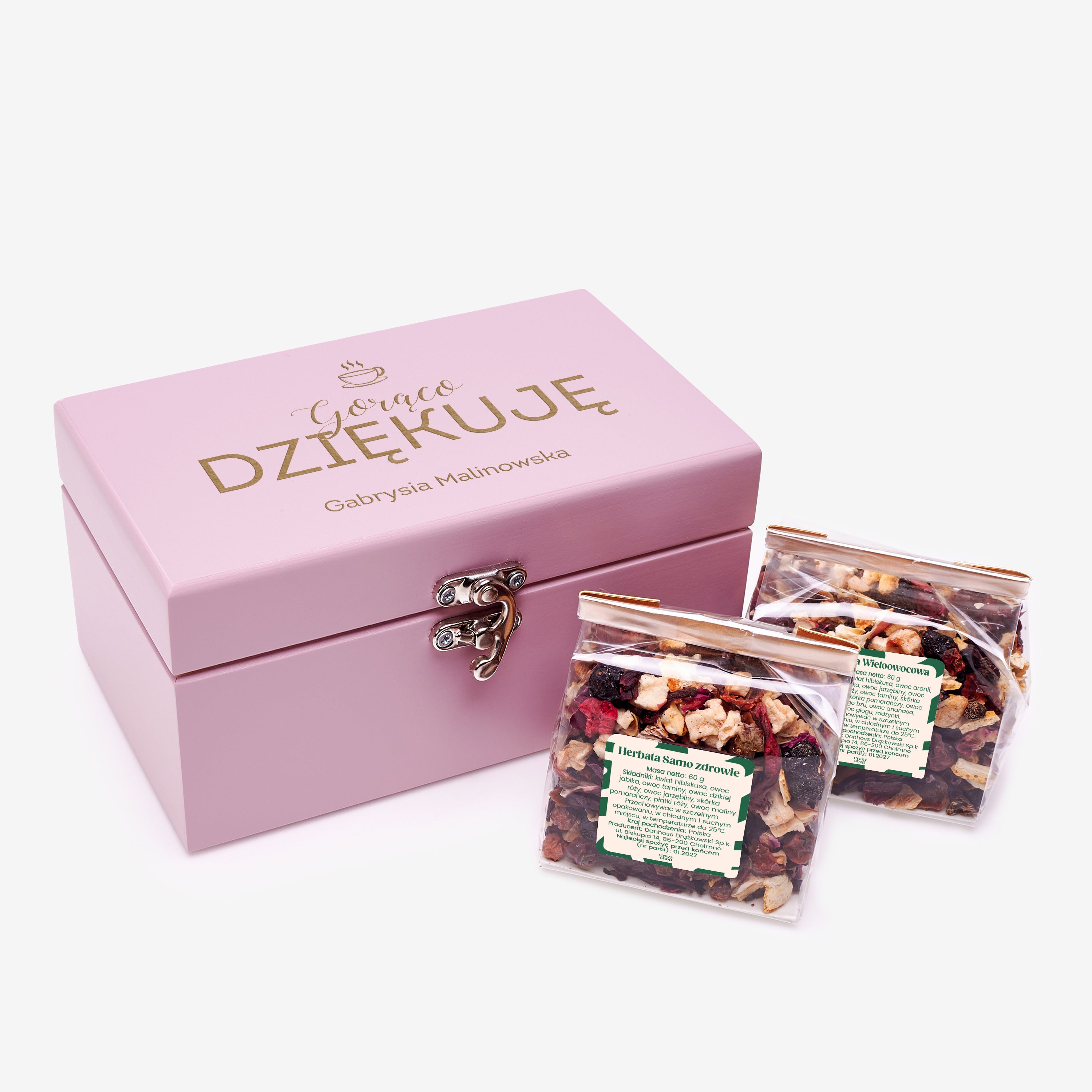 Zestaw herbat w skrzynce różowej - Podziękowanie