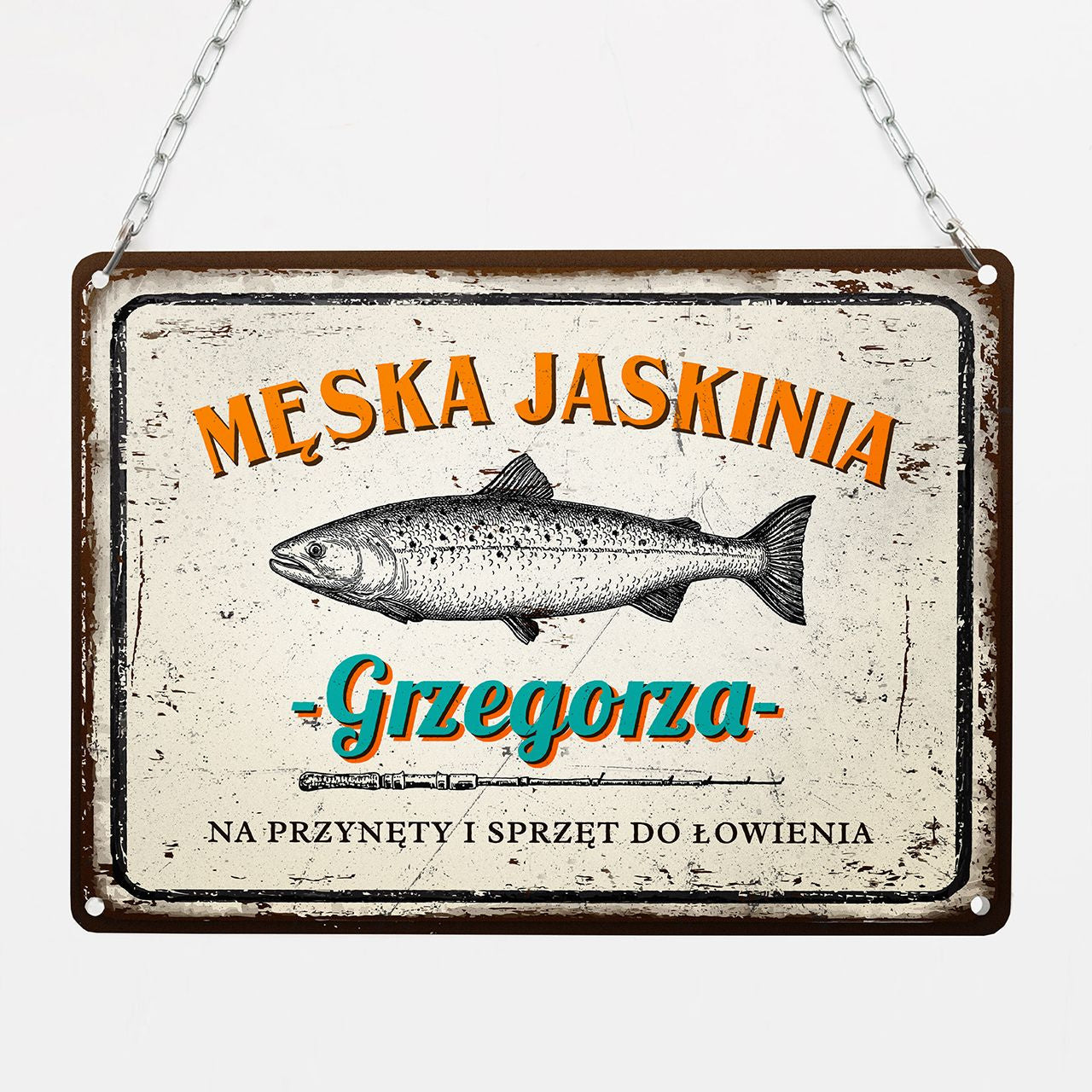Personalizowana tabliczka na drzwi - prezent dla wędkarza na urodziny