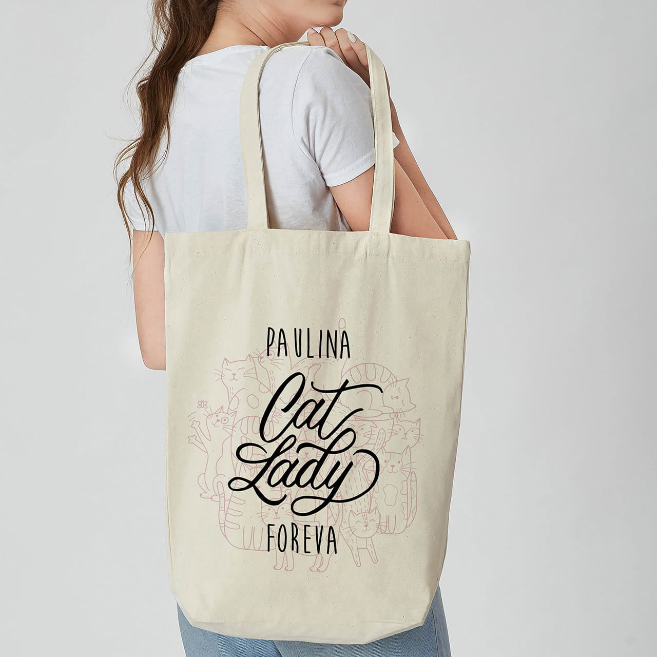 Personalizowana torba dla kociary - cat lady prezent dla kociary prezent dla miłośniczki kotów